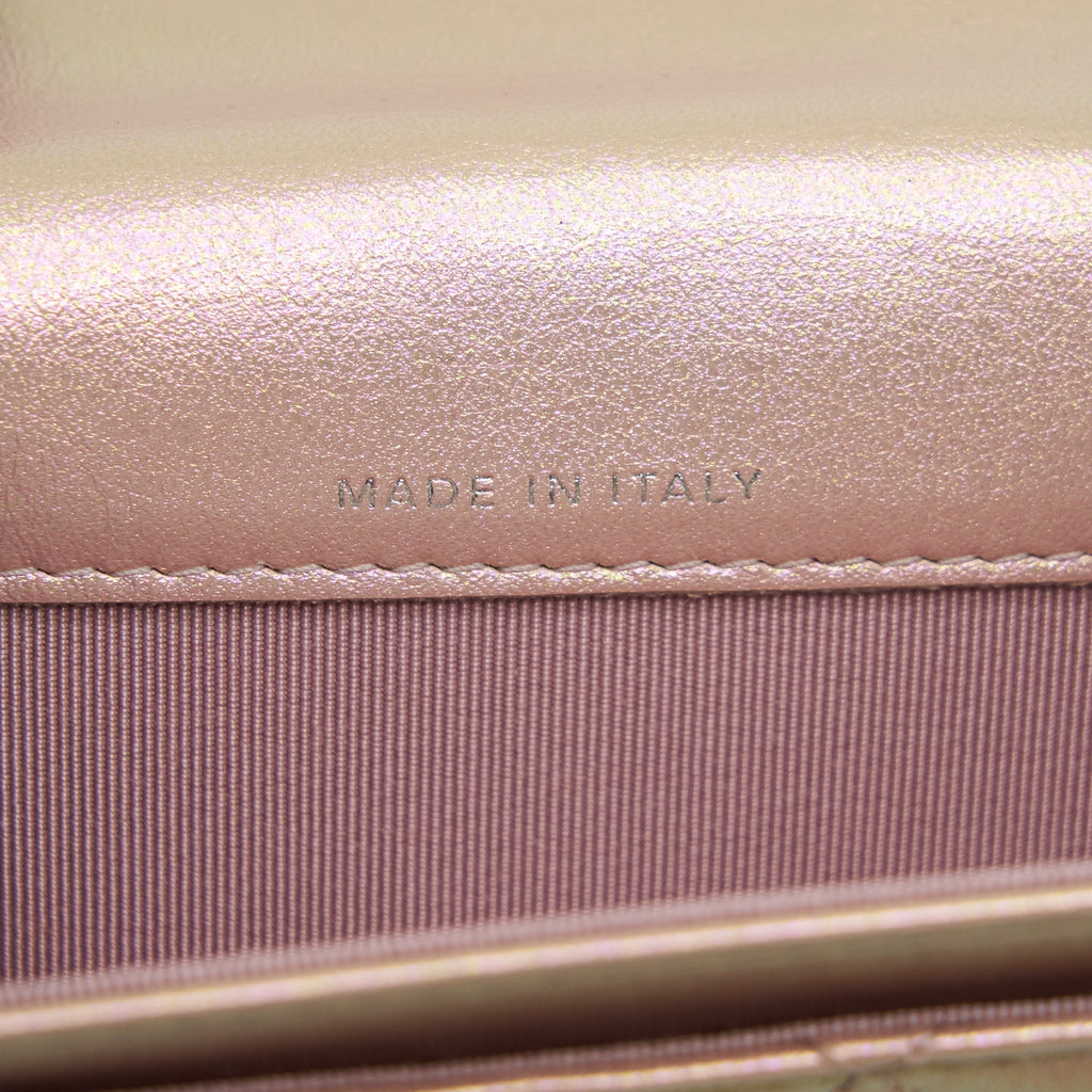Chanel 21k Iridescent Pink Flap Card Holder