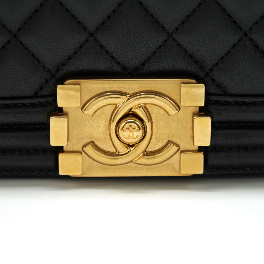 Chanel Boy Bag New Medium (28cm) Lambskin Black Ruthenium