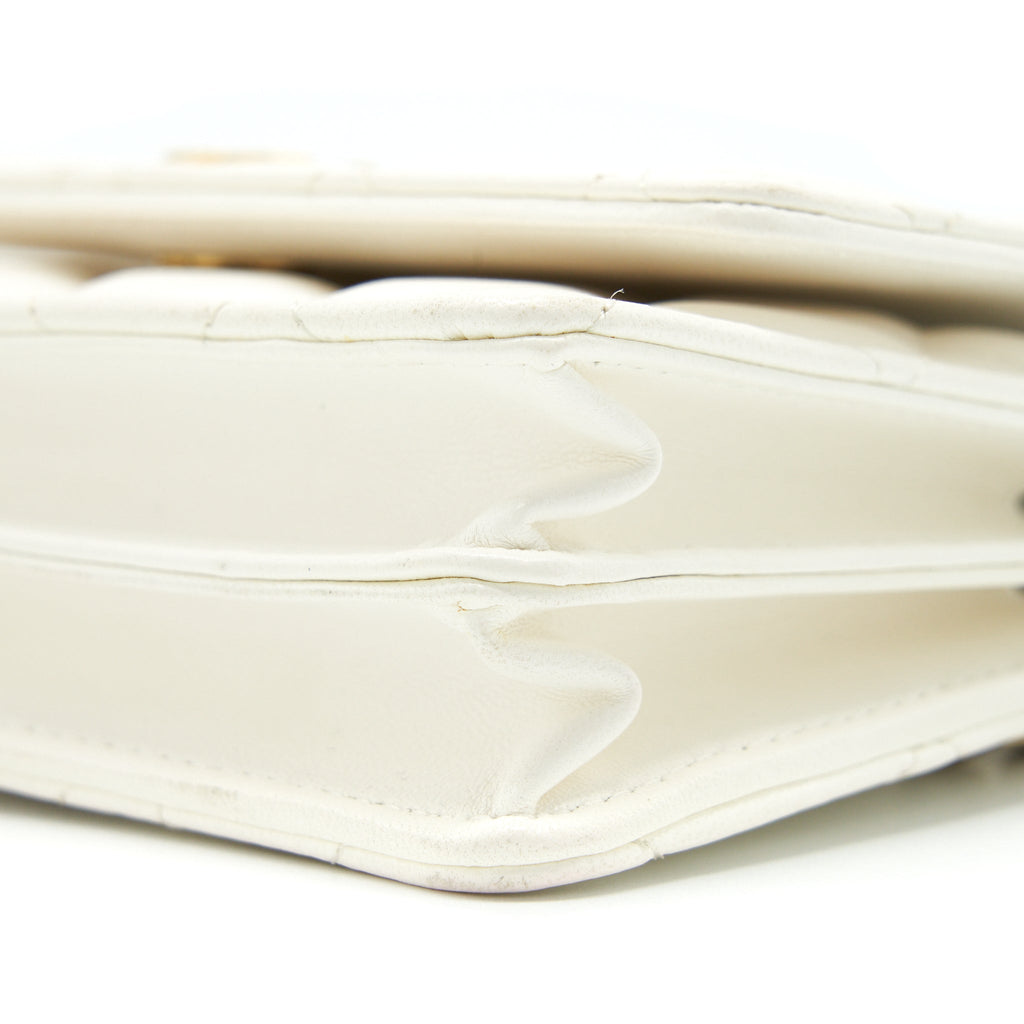 Chanel Ruffles Mini Wallet On Chains White