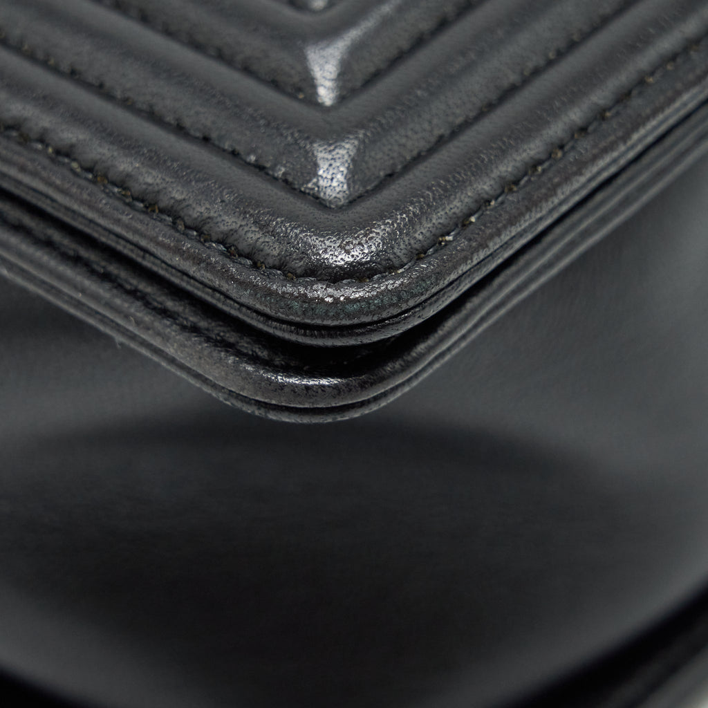 Chanel Boy Bag New Medium (28cm) Lambskin Black Ruthenium