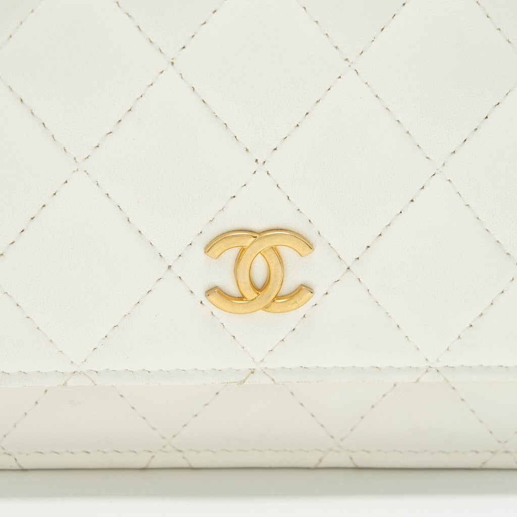 Chanel Ruffles Mini Wallet On Chains White