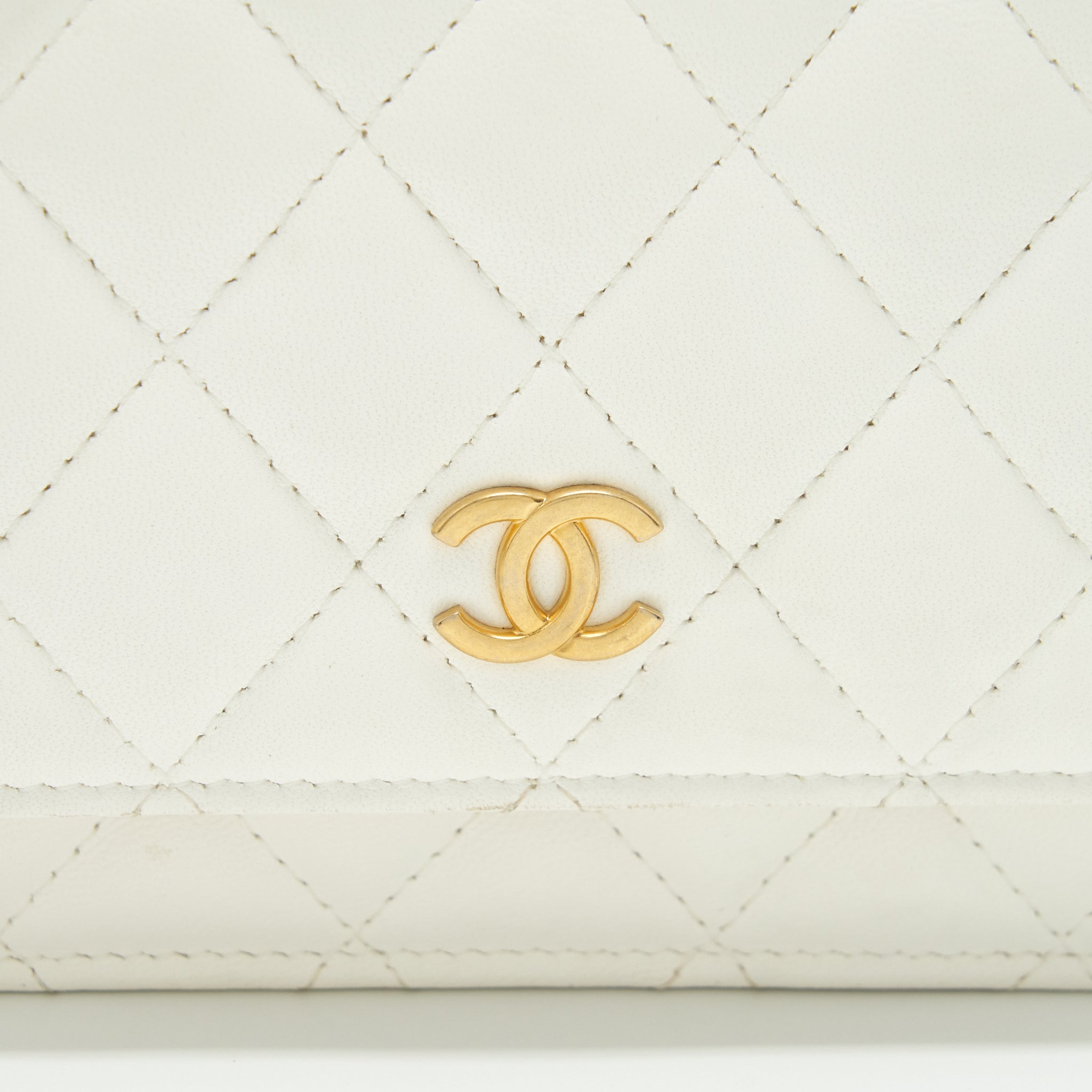 Chanel Ruffles Mini Wallet On Chains White