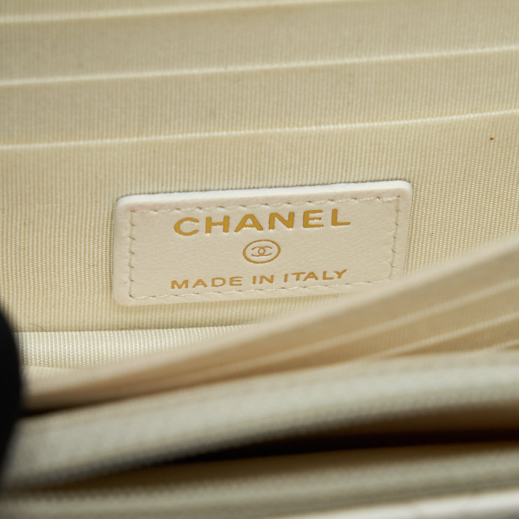 Chanel Ruffles Mini Wallet On Chains White