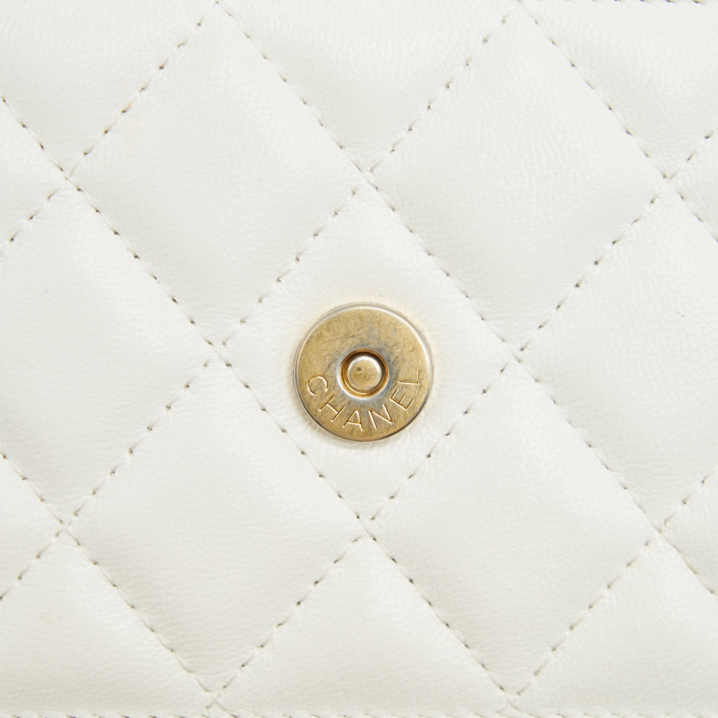 Chanel Ruffles Mini Wallet On Chains White