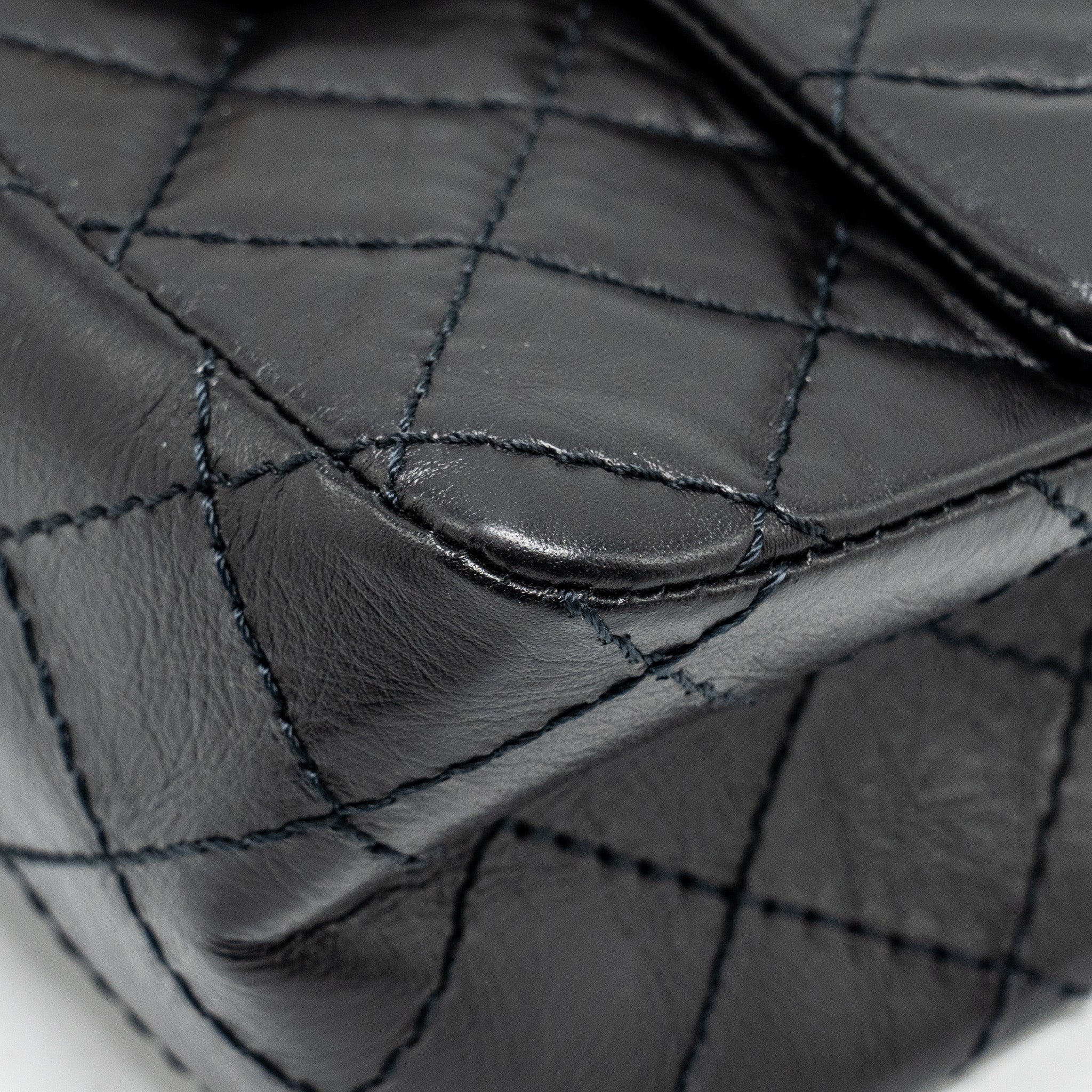 Chanel Mini 2.55 reissue flap bag aged calfskin black