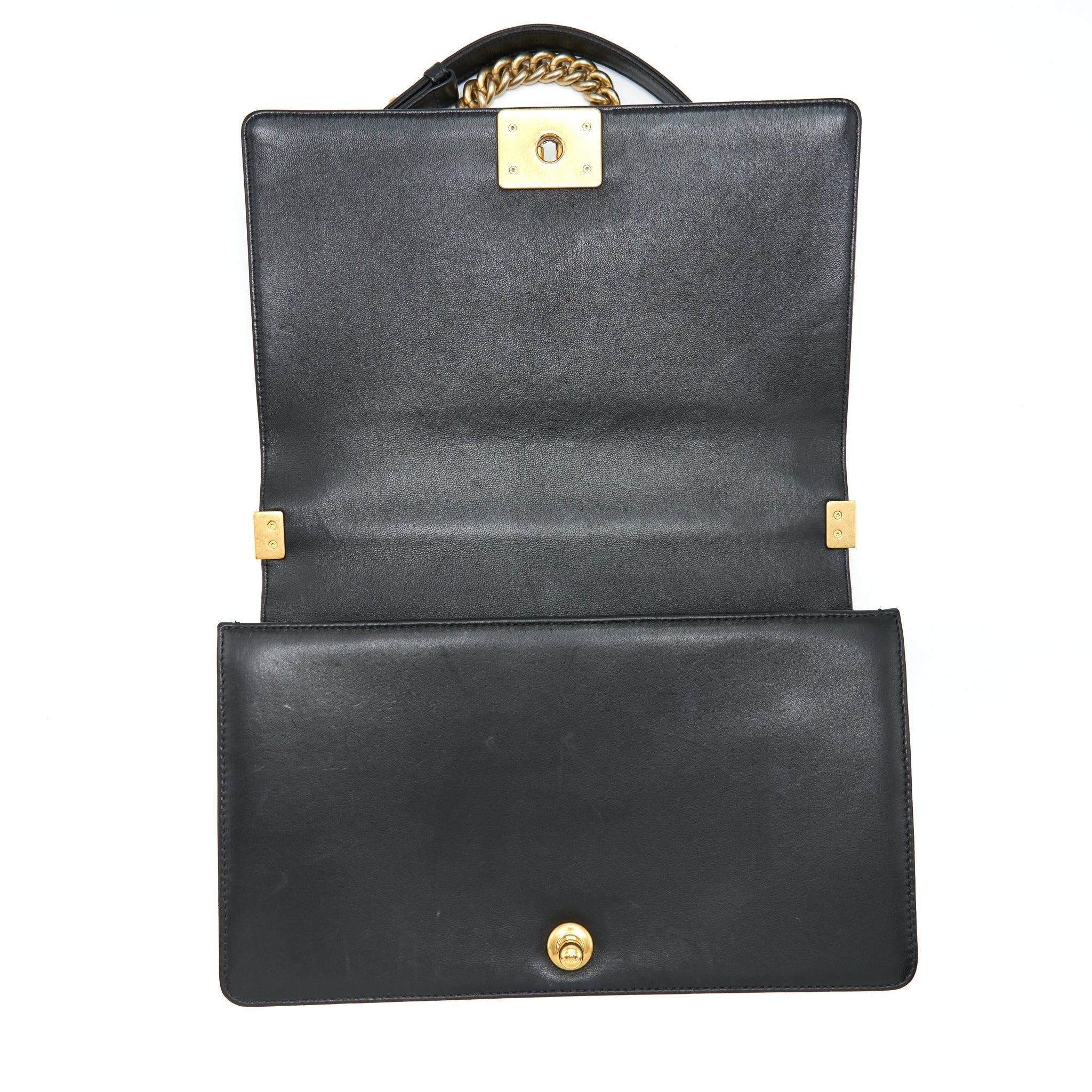 Chanel Boy Bag New Medium (28cm) Lambskin Black Ruthenium