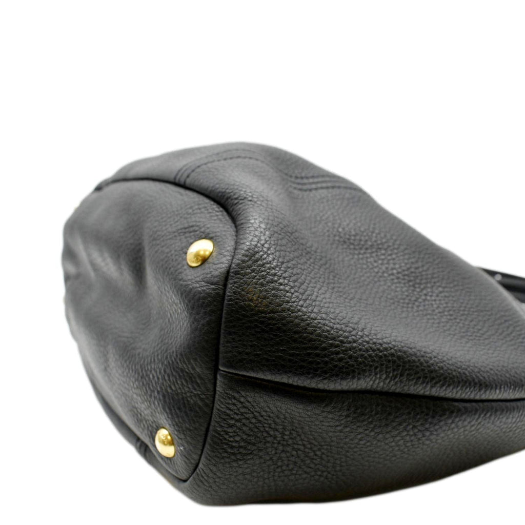PRADA Vitello Daino Large leather Tote Shoulder Bag Black