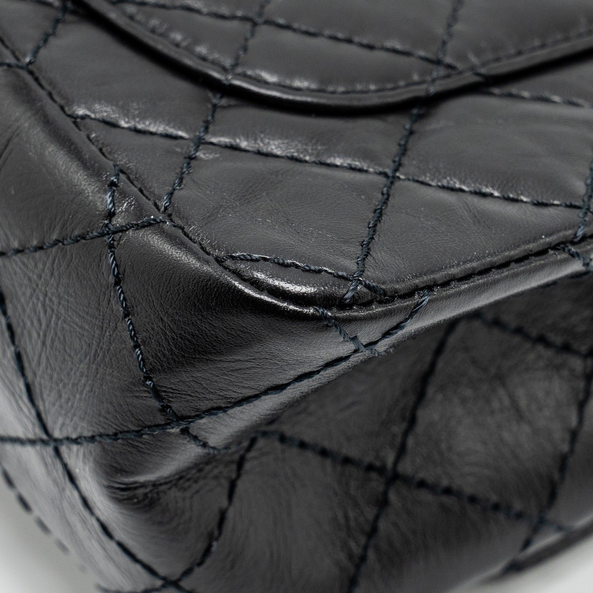 Chanel Mini 2.55 reissue flap bag aged calfskin black