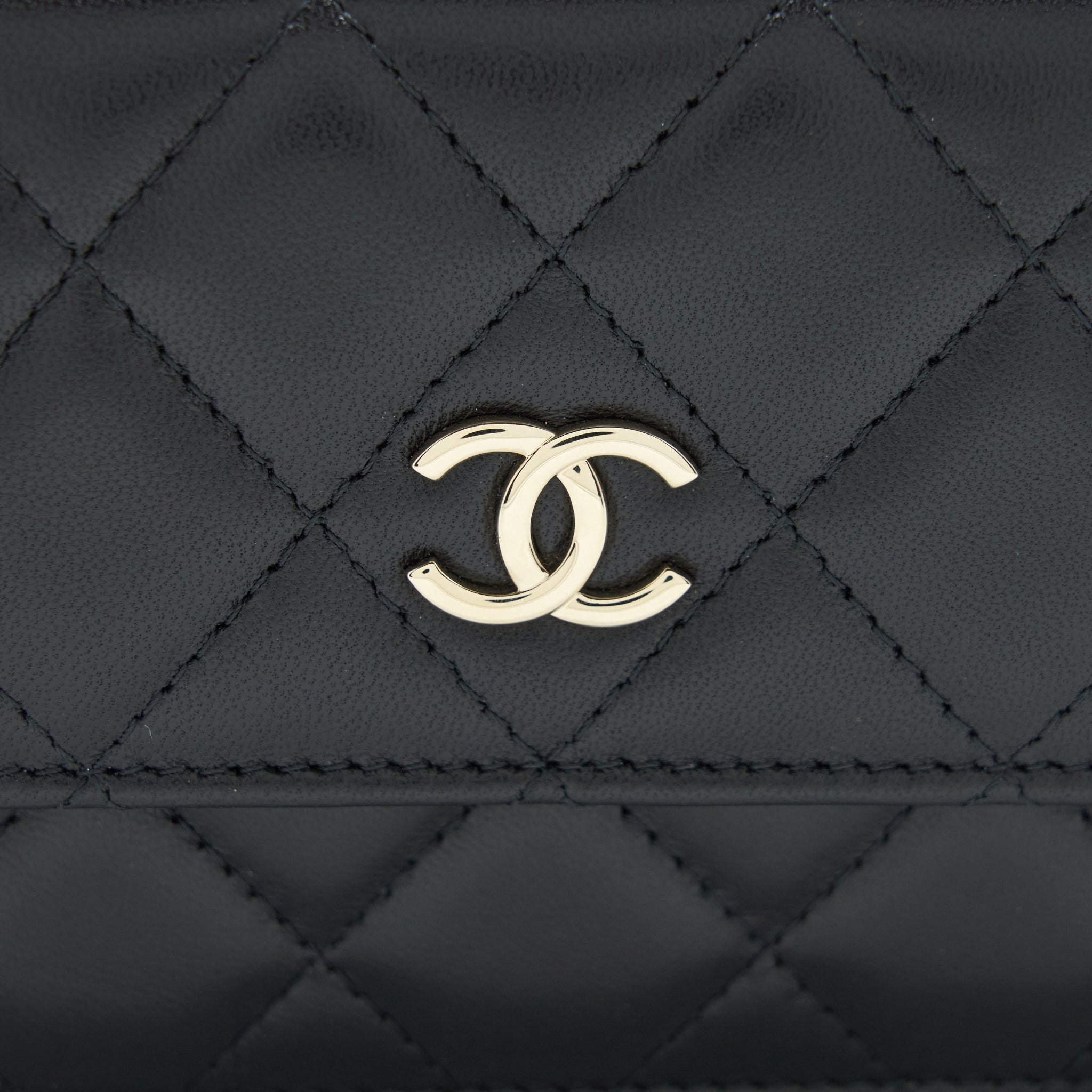 Chanel Mini Flap Bag With Camellia Chain Lambskin Black L