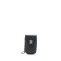 Chanel Flap Phone Pouch with Chain Black Lambskin