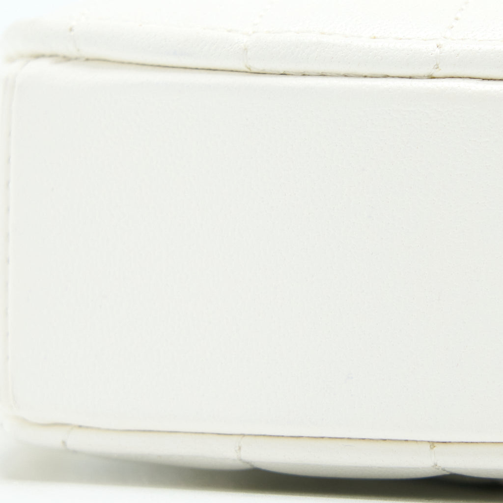 Chanel Small Heart Bag Lambskin White L