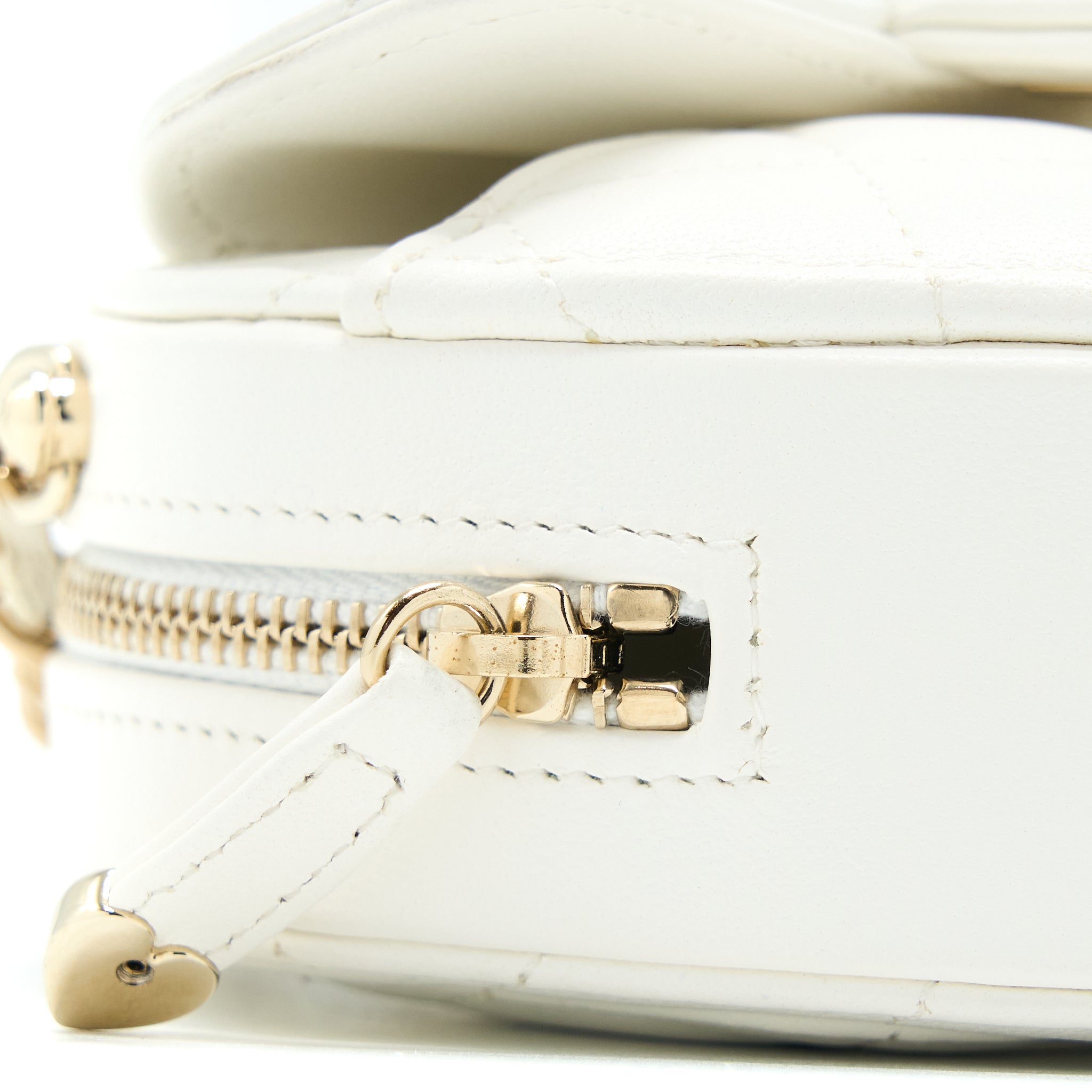 Chanel Small Heart Bag Lambskin White L