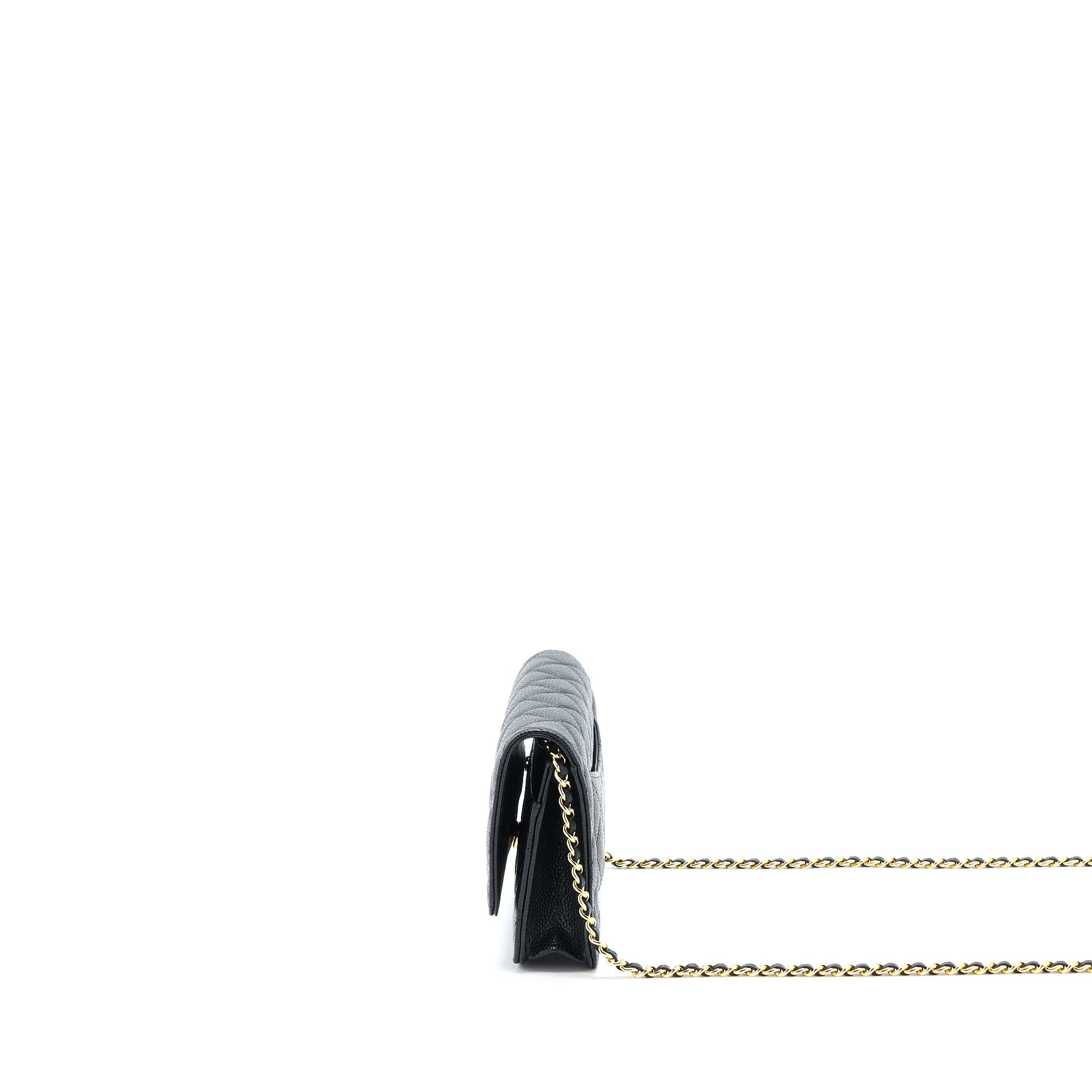 Chanel Classic Wallet On Chain Caviar Black  (Microchip)