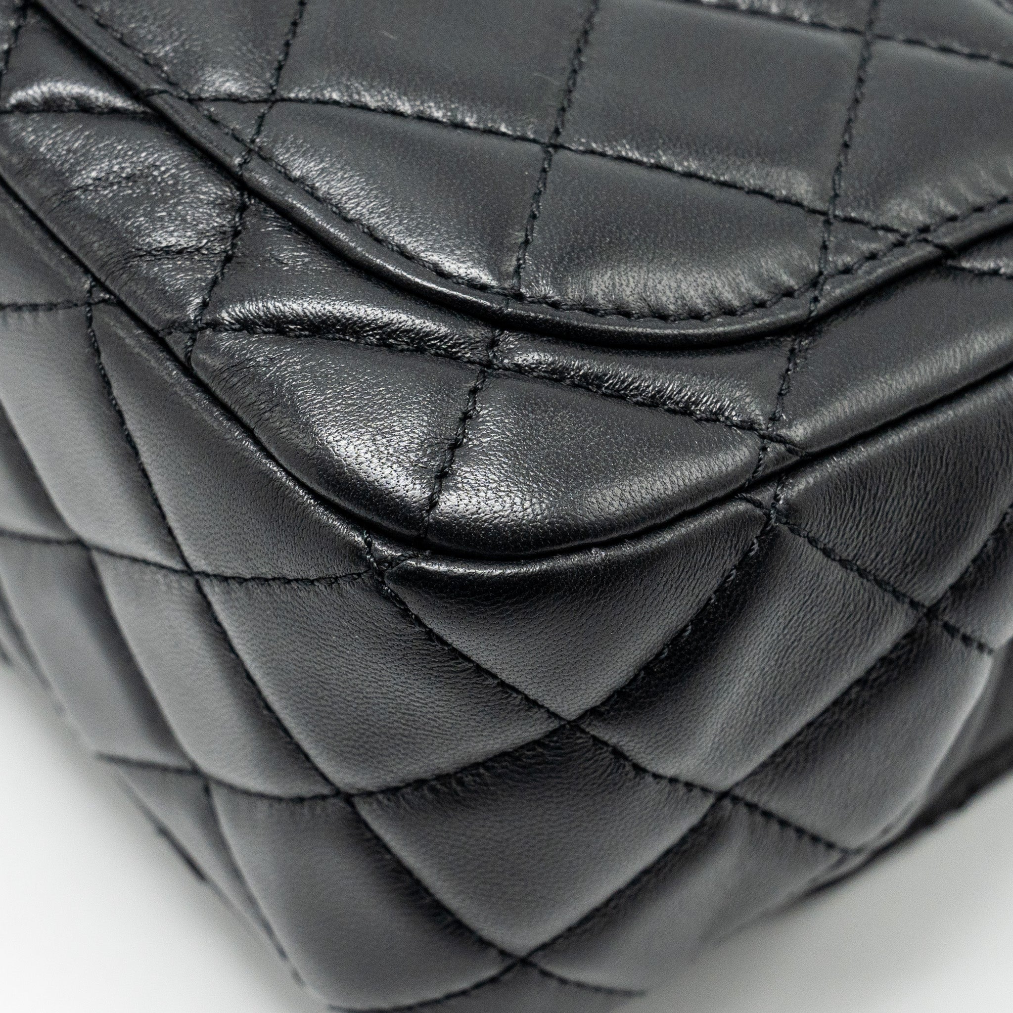 Chanel Pearl Crush Mini Square Flap Bag Lambskin BLACK  (Microchip)