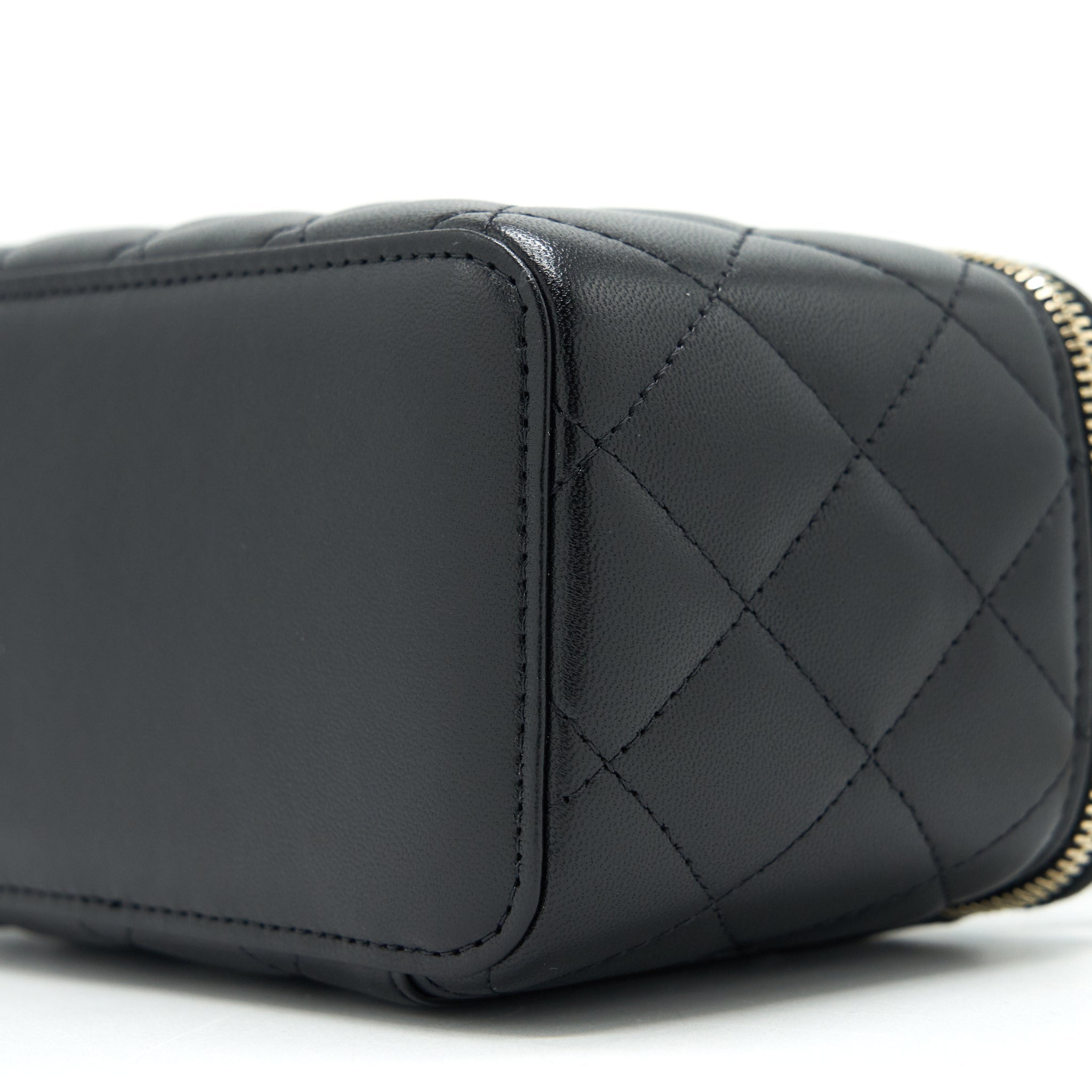 Chanel Top Handle Long Vanity with Chain lambskin black L