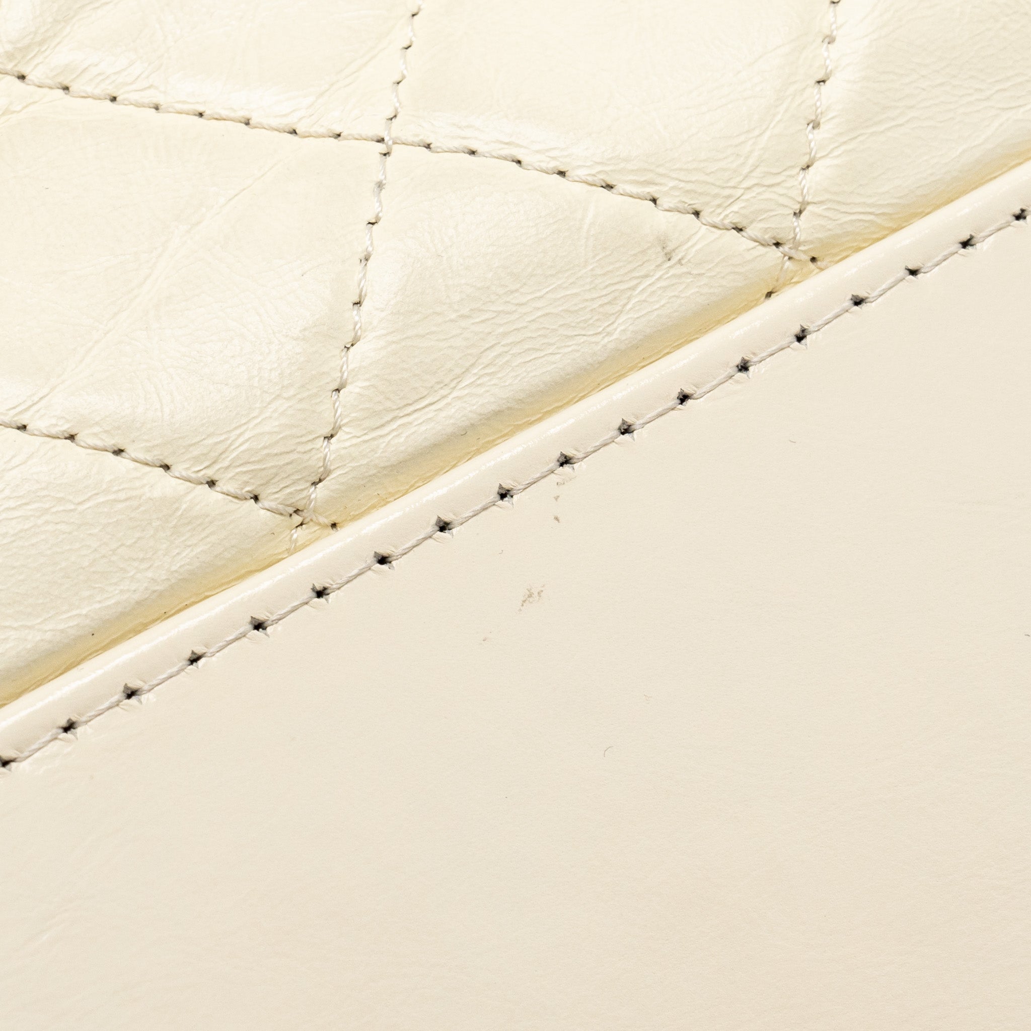 Chanel Large Gabrielle Hobo Bag Aged Calfskin White Multicolour Hardware