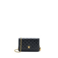 Chanel Pearl Crush Wallet on Chain Lambskin Black  (Microchip)