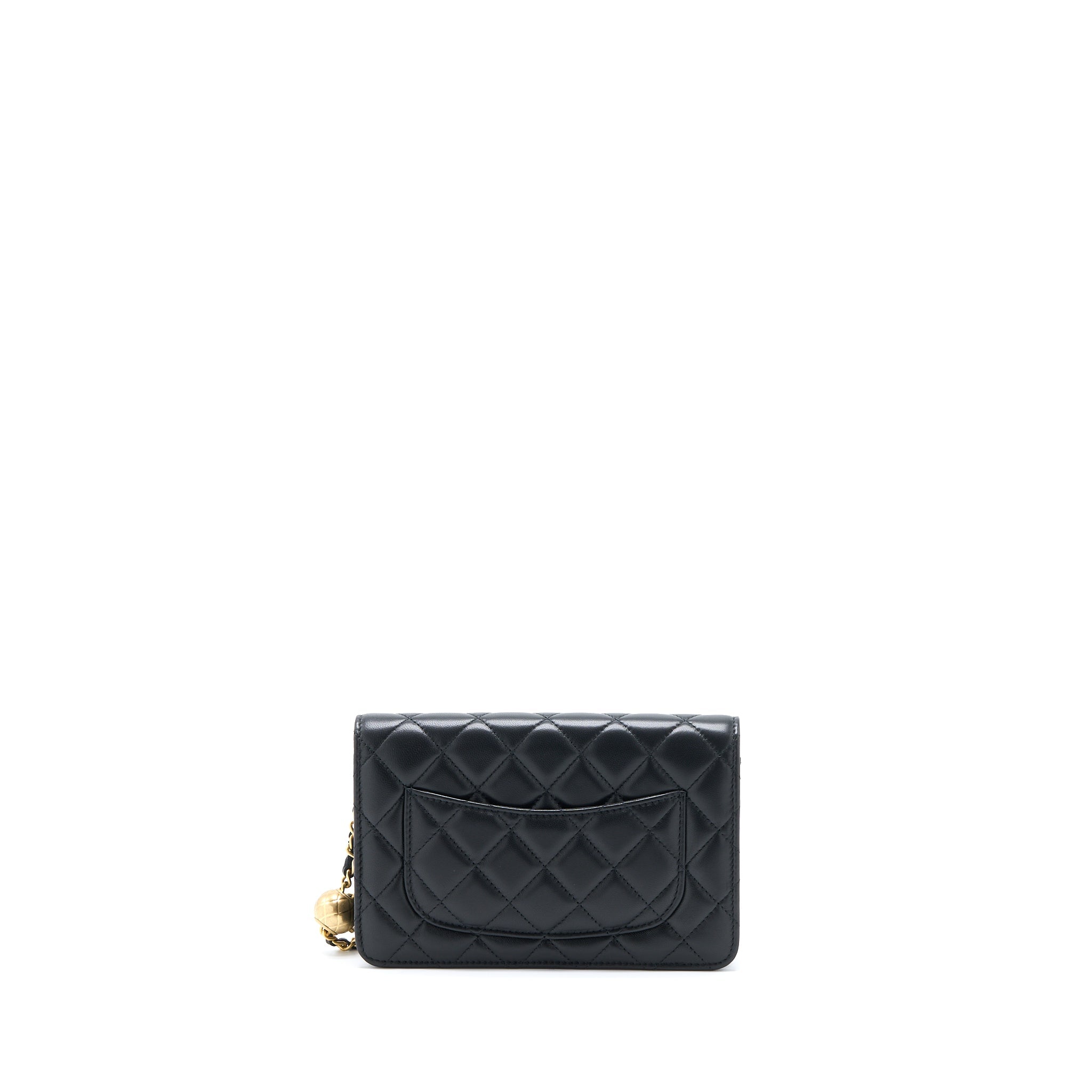 Chanel Pearl Crush Wallet on Chain Lambskin Black  (Microchip)