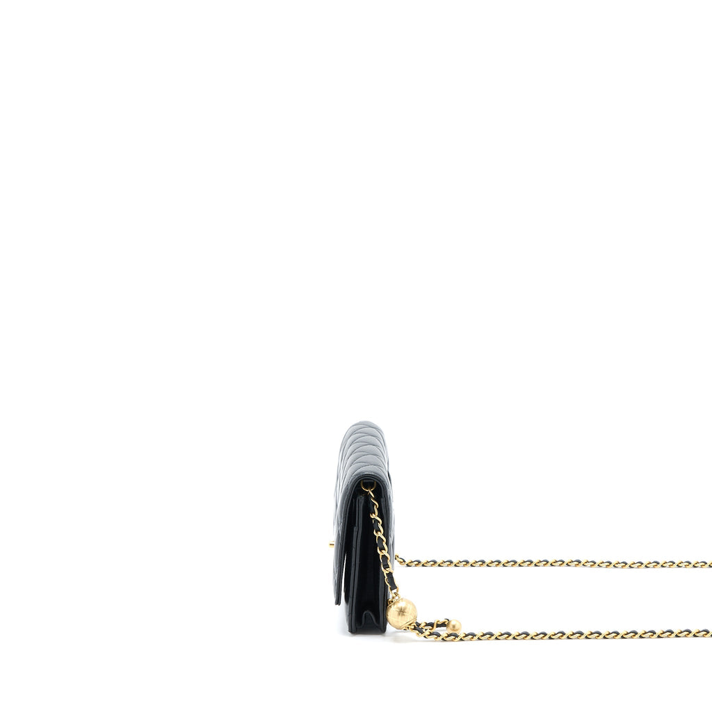 Chanel Pearl Crush Wallet on Chain Lambskin Black  (Microchip)
