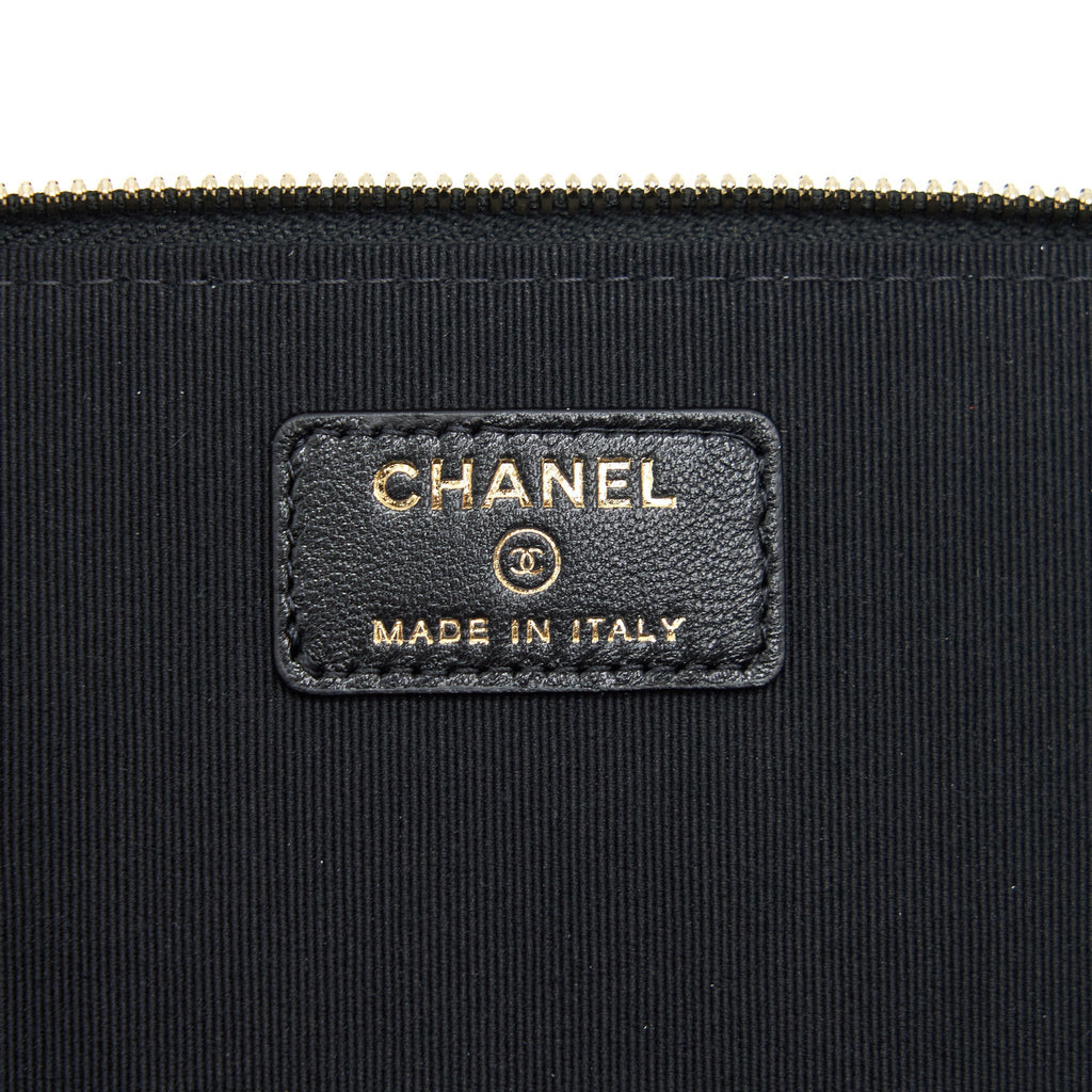Chanel Top Handle Long Vanity with Chain lambskin black L