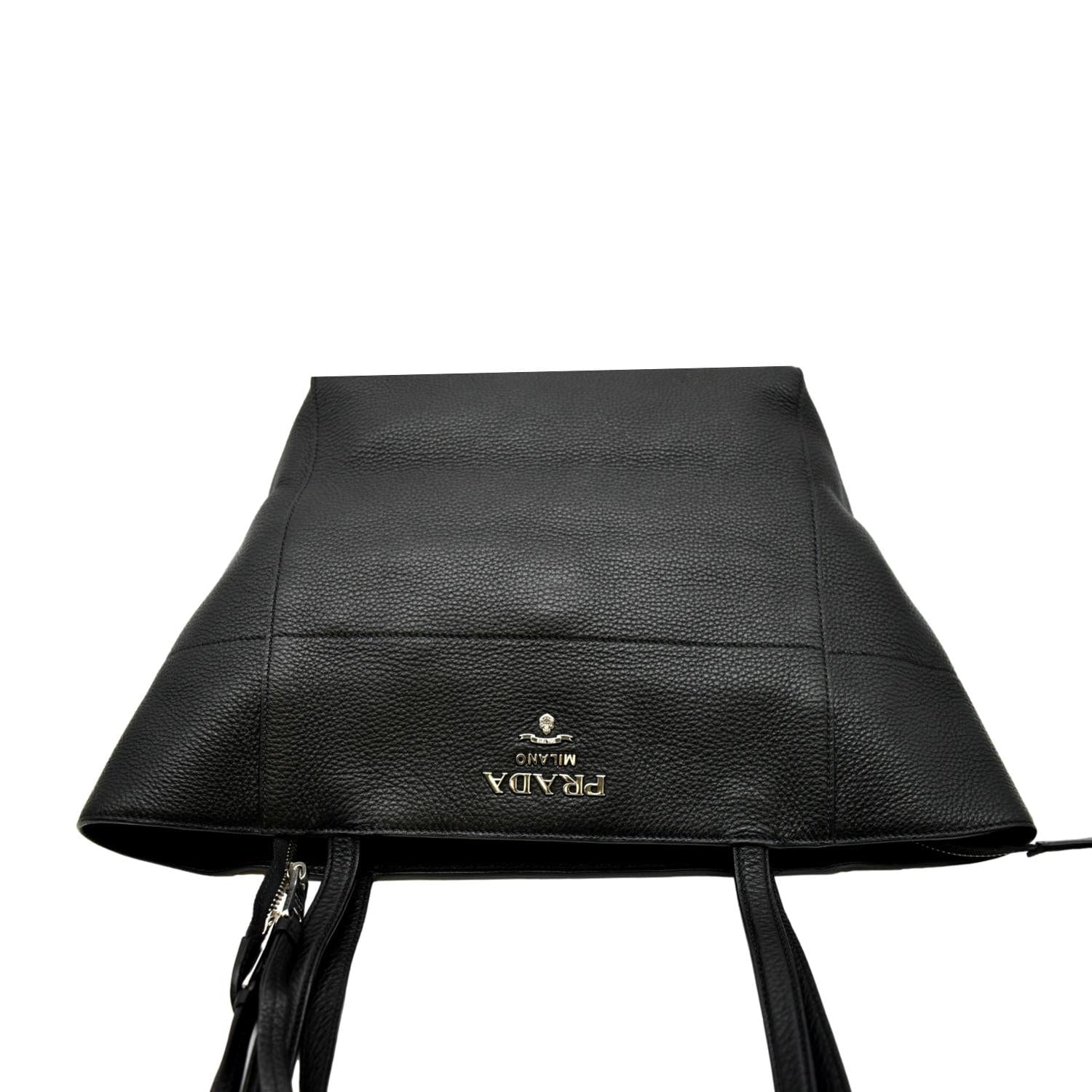 PRADA Leather Tote Bag Black