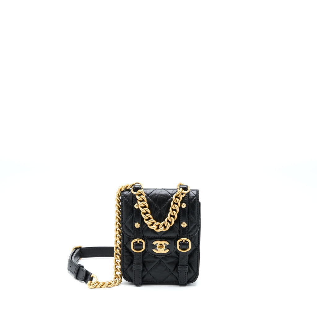 Chanel Seasonal Messenger Mini Flap Bag Aged Calfskin