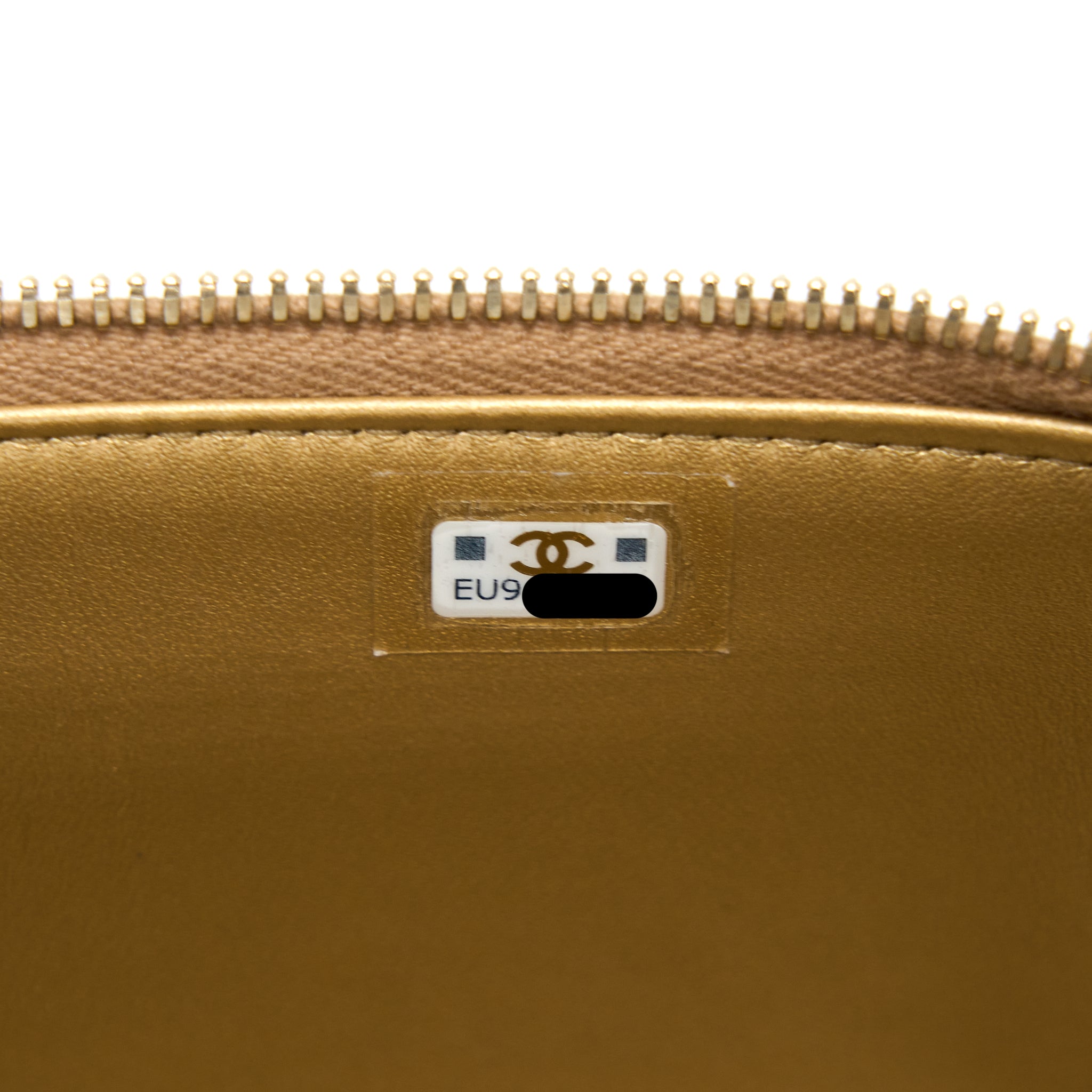 Chanel Pearl Crush Long Vanity Case Lambskin Dark Beige