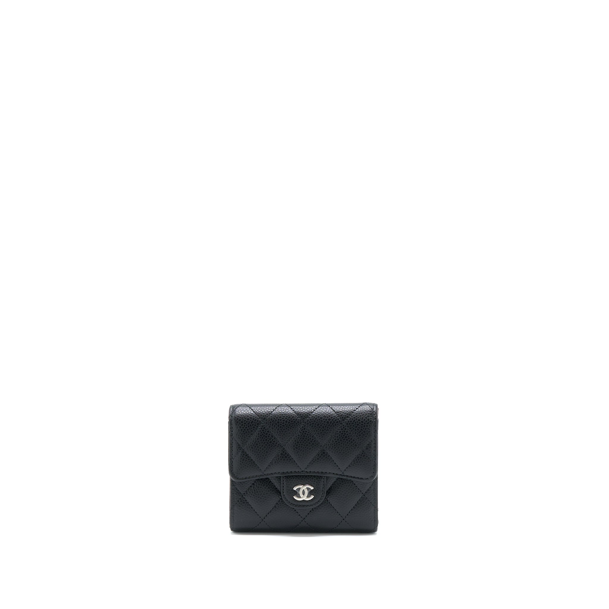 Chanel Classic Small Compact Wallet Caviar Black
