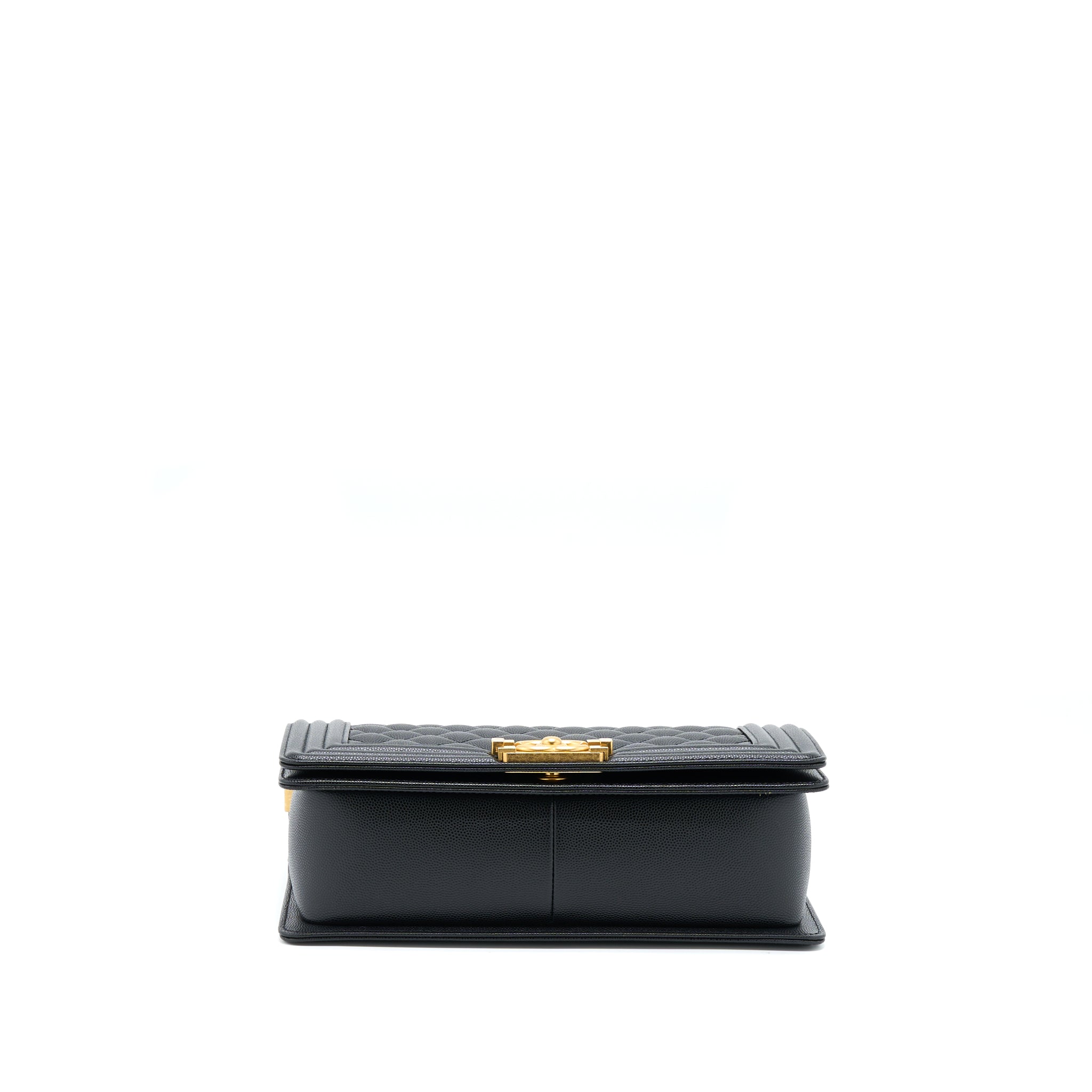 Chanel Medium Boy Caviar Black Brushed Gold Hardware