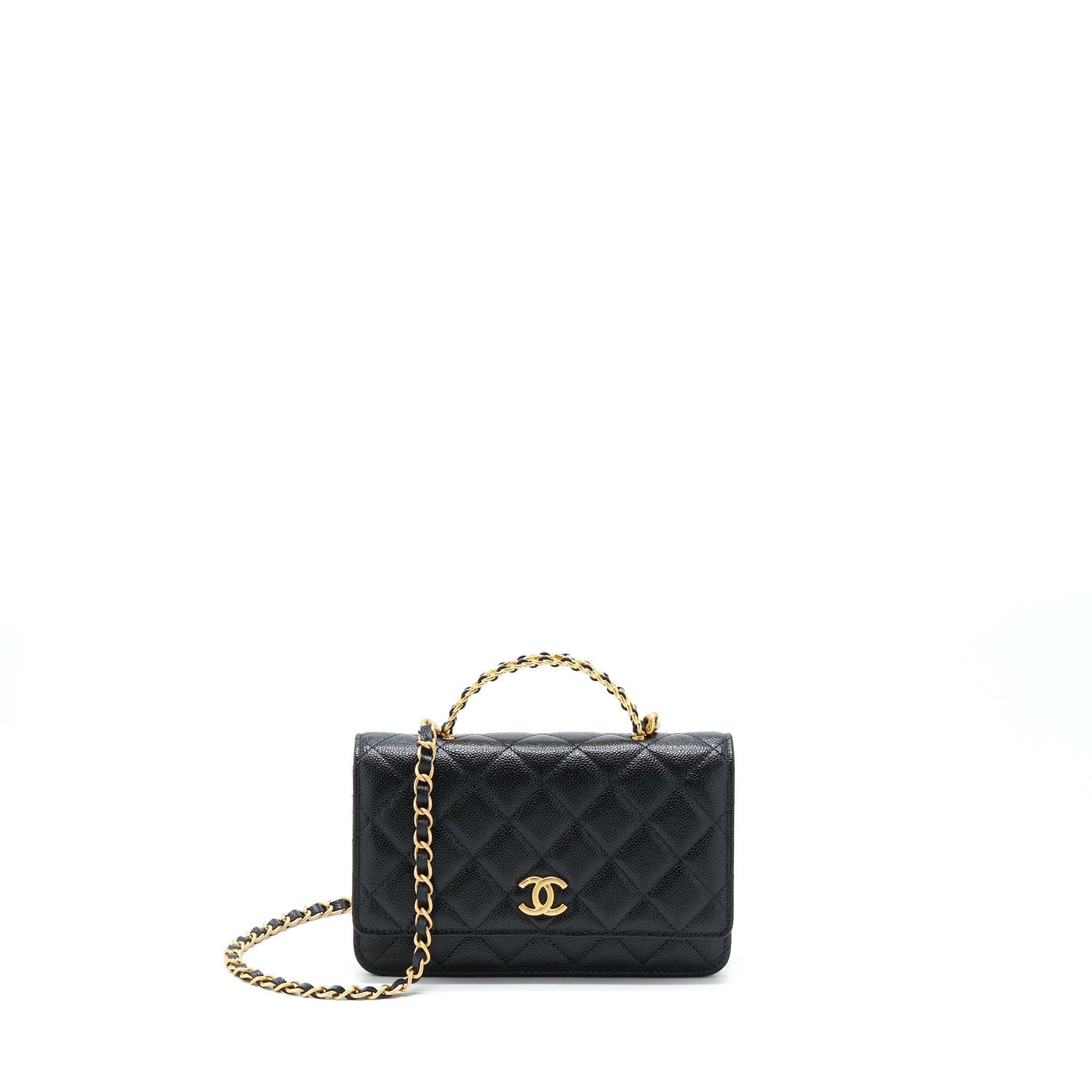 Chanel Top Handle Wallet On Chain Caviar Black
