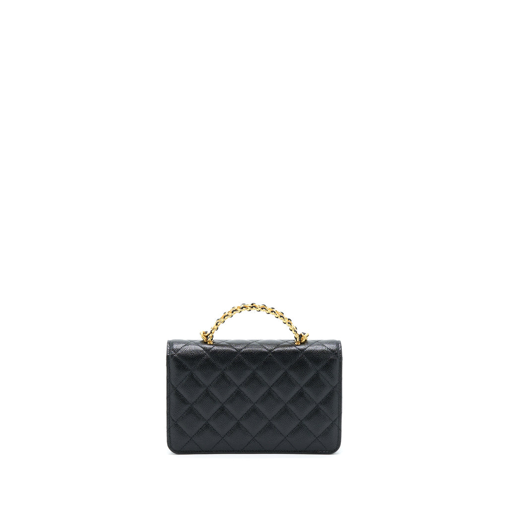 Chanel Top Handle Wallet On Chain Caviar Black