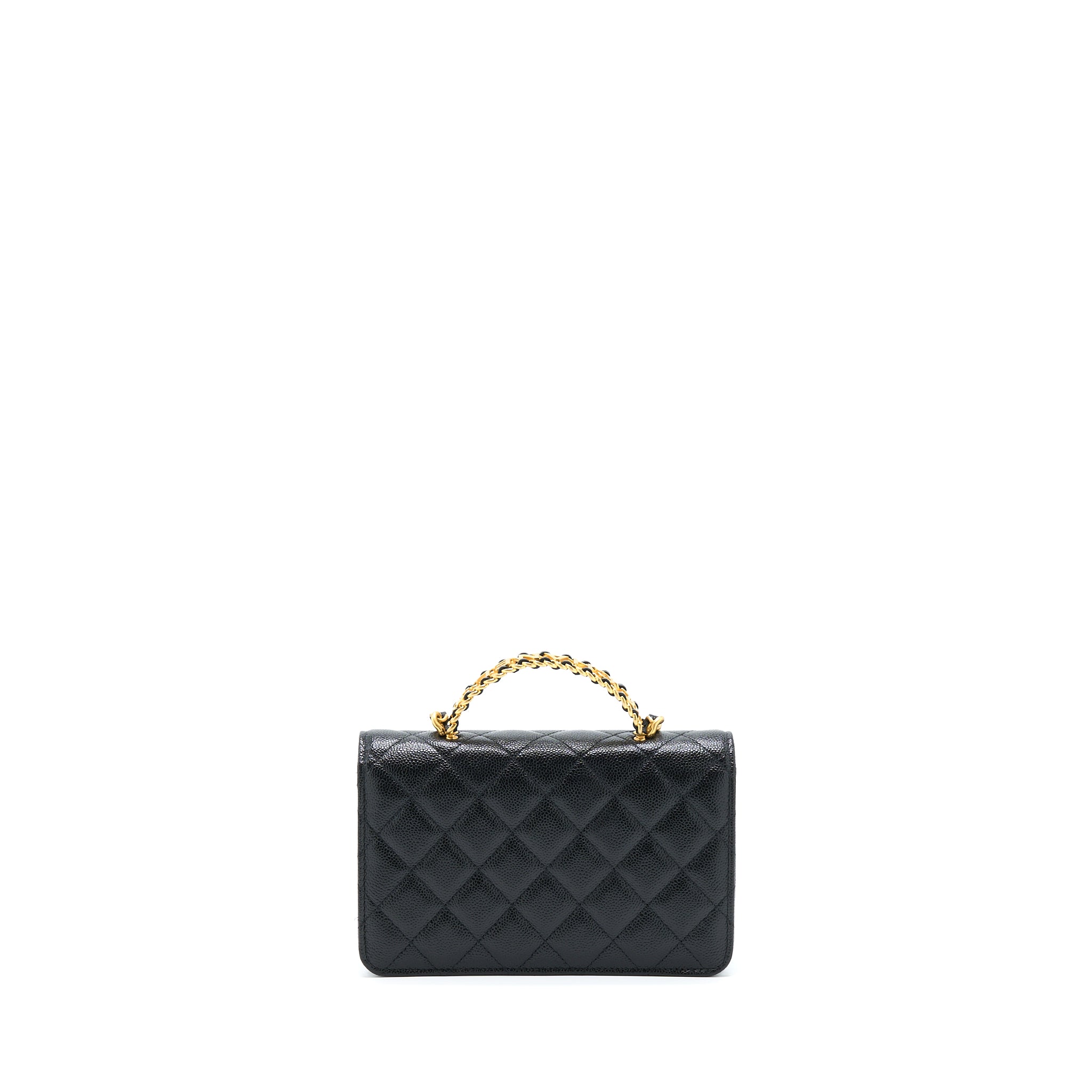 Chanel Top Handle Wallet On Chain Caviar Black