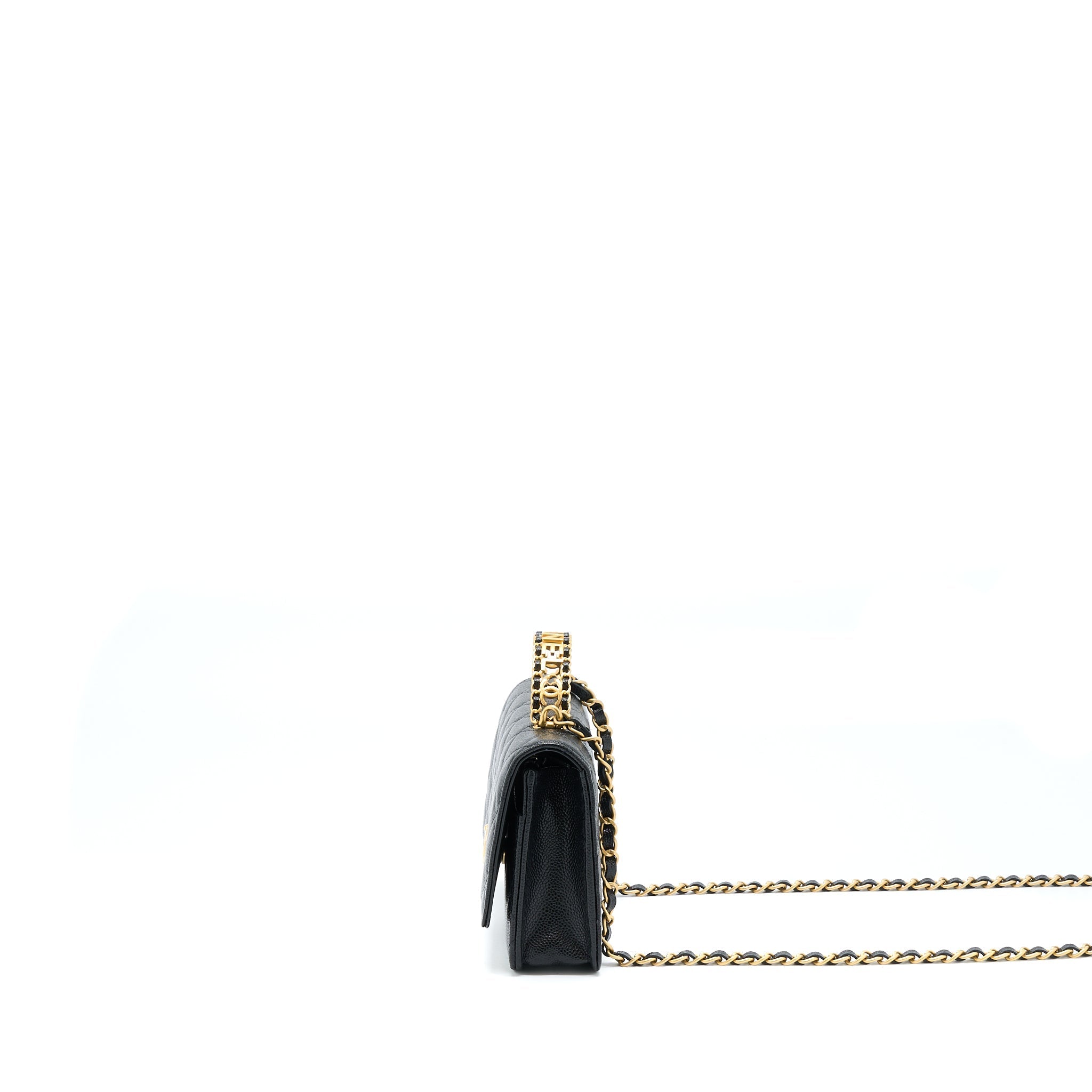 Chanel Top Handle Wallet On Chain Caviar Black