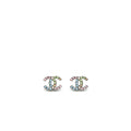 Chanel 22S CC Logo Rainbow Crystal Earrings