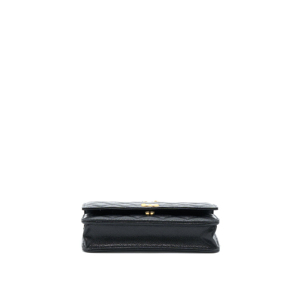 Chanel Top Handle Wallet On Chain Caviar Black