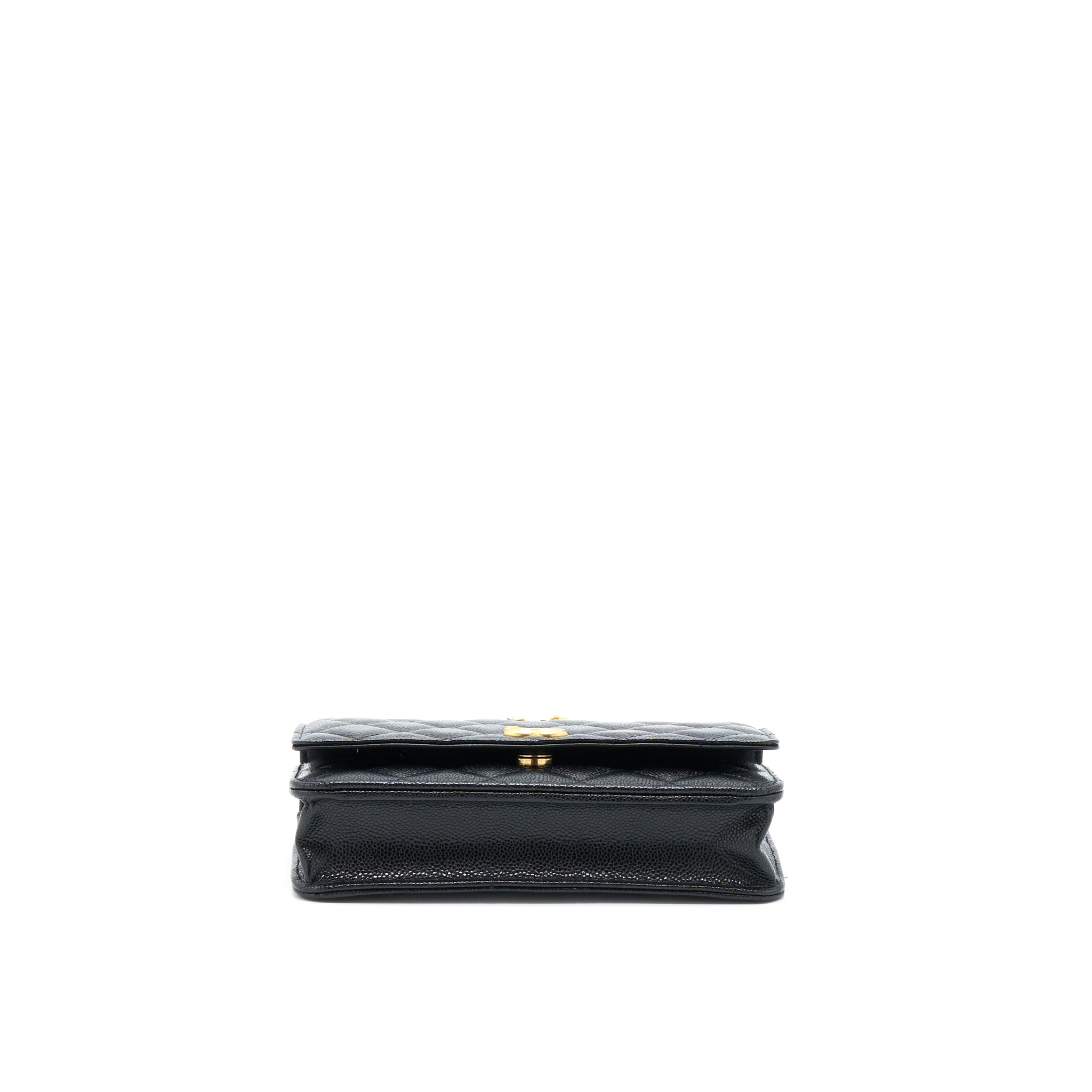 Chanel Top Handle Wallet On Chain Caviar Black