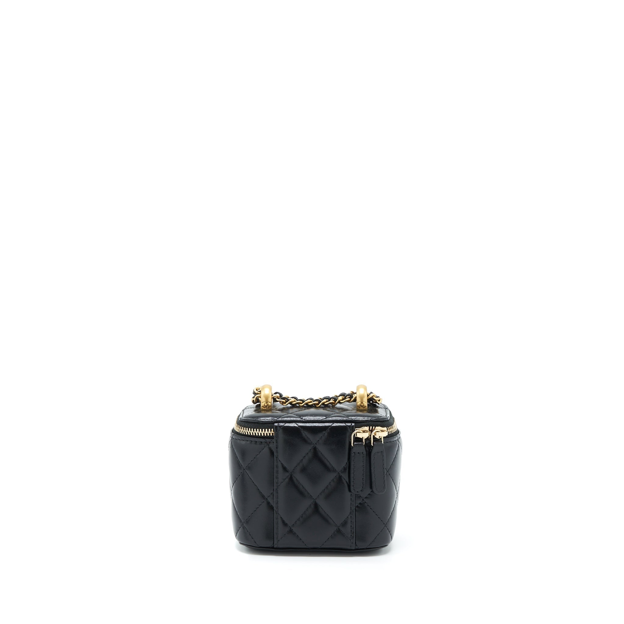 Chanel 21A Gold Crush Mini Vanity Case Calfskin Black
