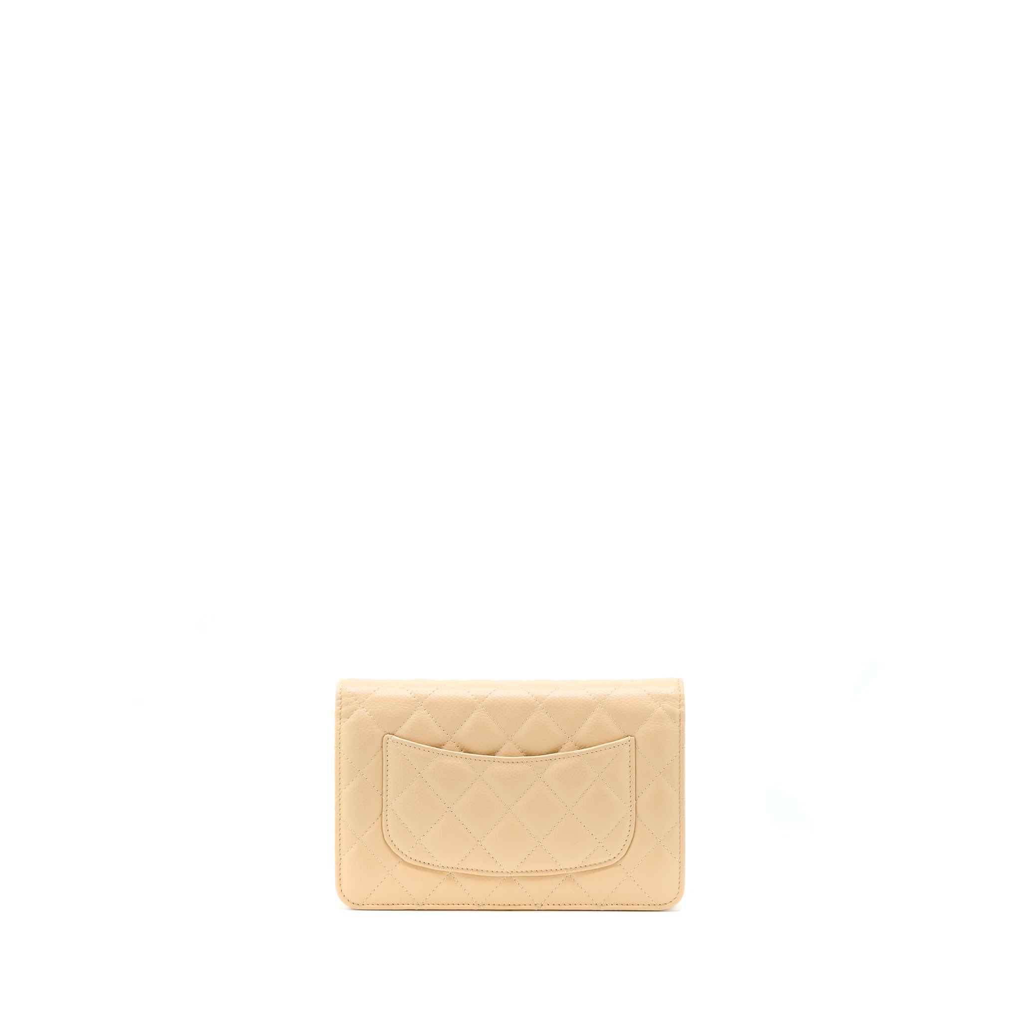 Chanel Classic Wallet On Chain Caviar Beige