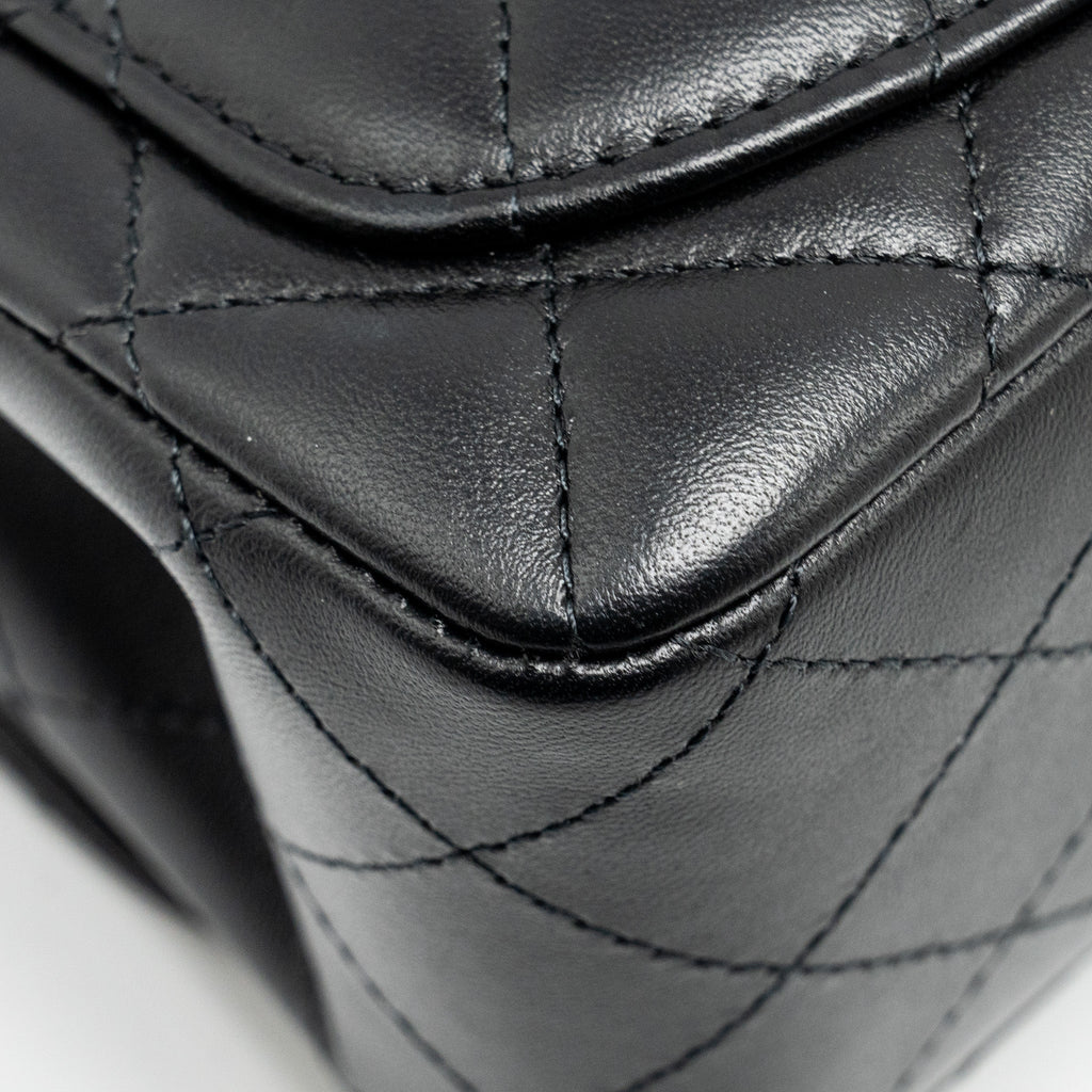 Chanel Mini Square Flap Bag Lambskin Black L (microchip)