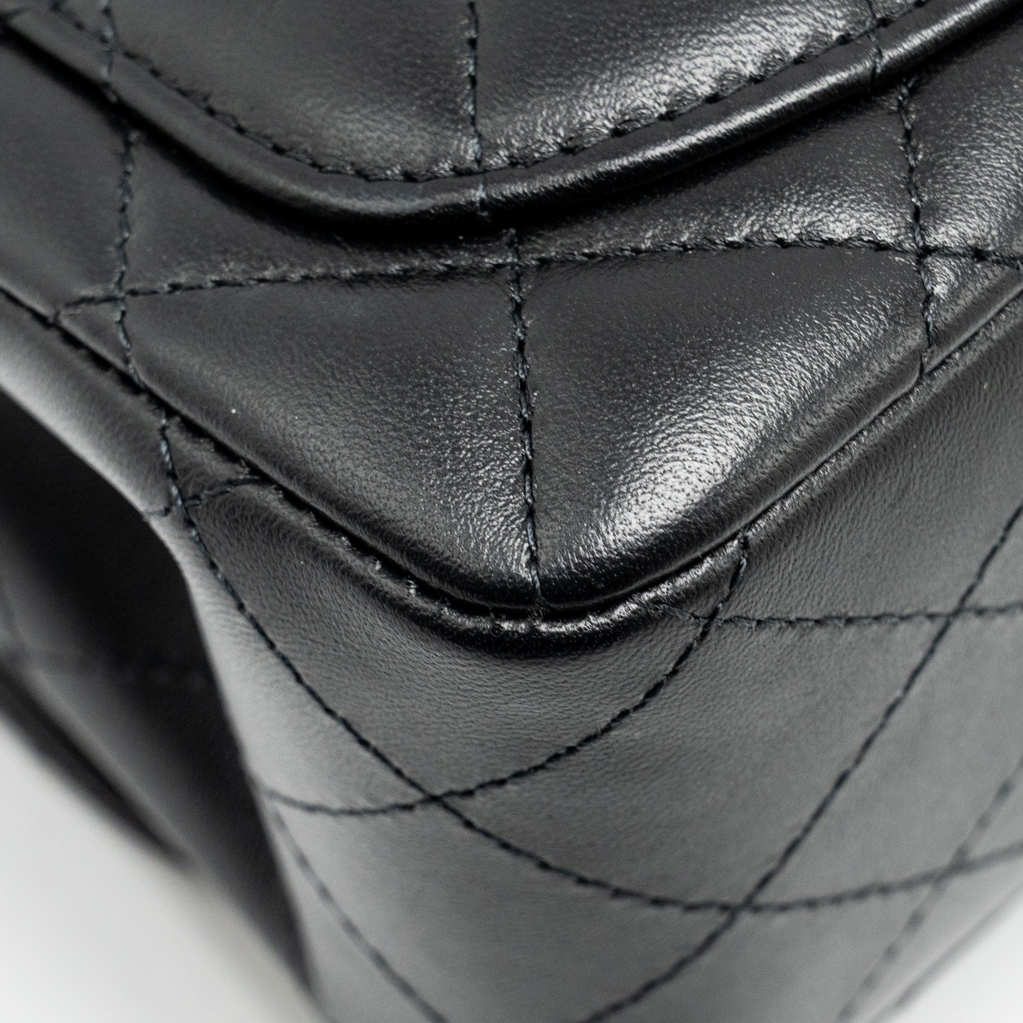 Chanel Mini Square Flap Bag Lambskin Black L (microchip)