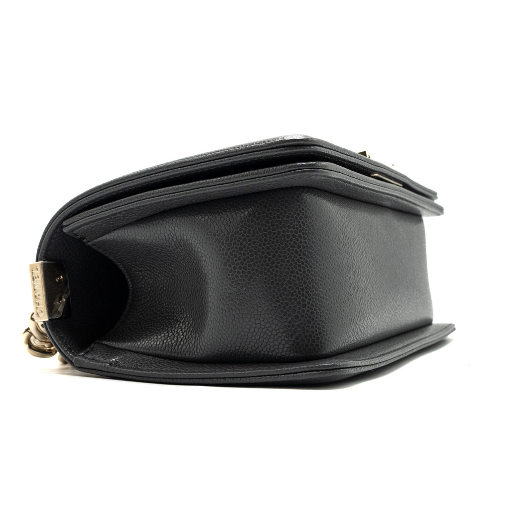 Chanel small boy bag caviar grey L (microchip)