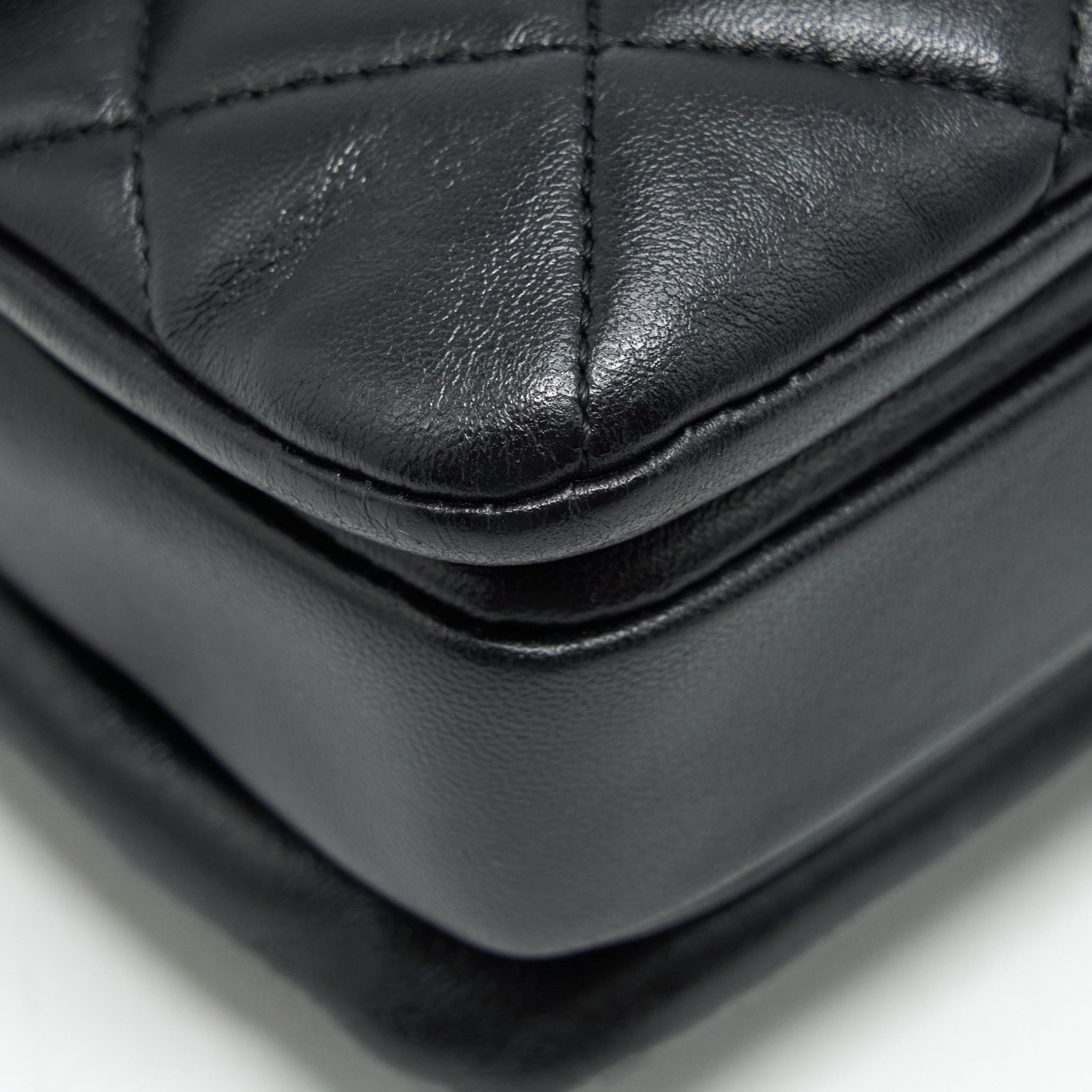 Chanel Small Trendy CC Flap Bag With Top Handle Lambskin Black L