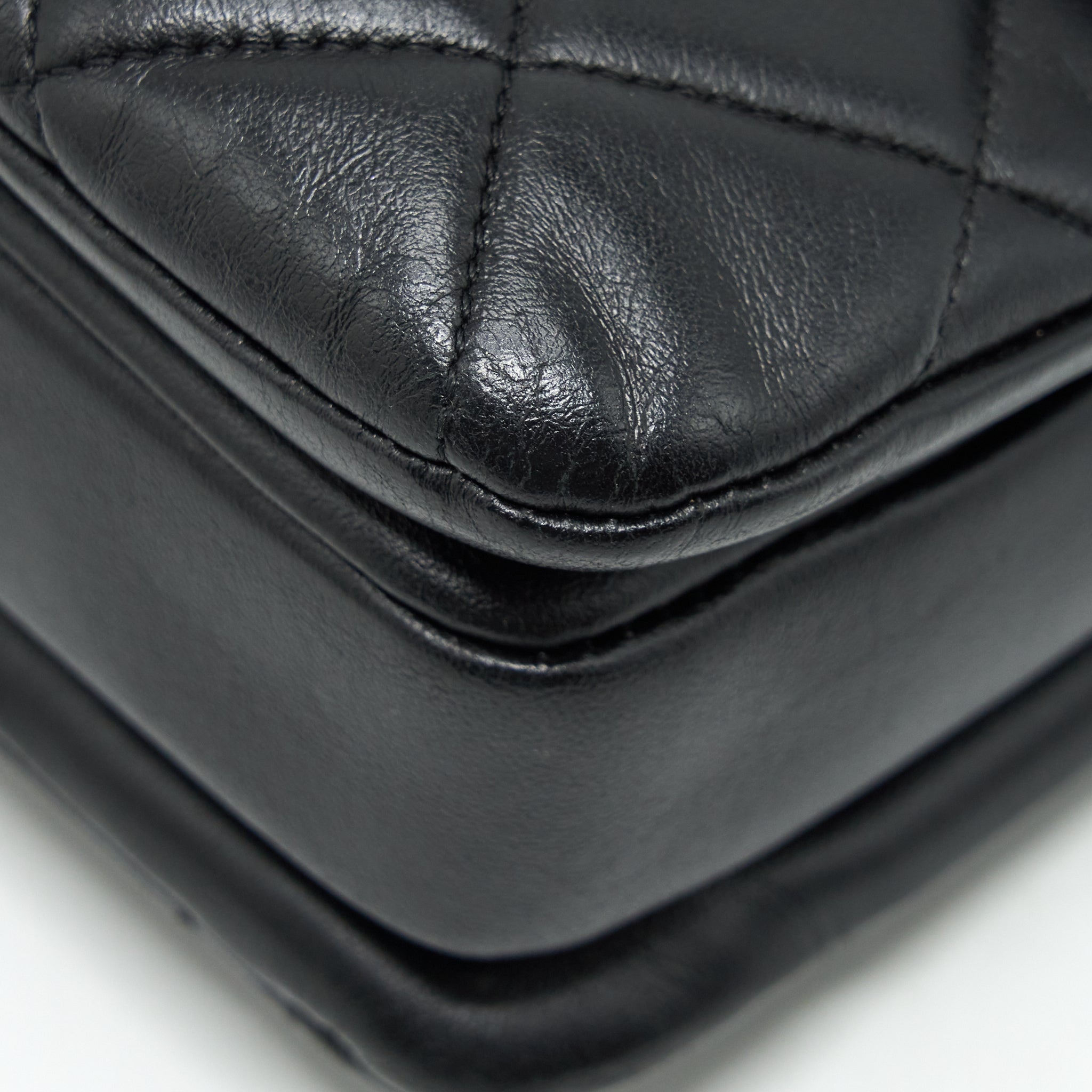 Chanel Small Trendy CC Flap Bag With Top Handle Lambskin Black L