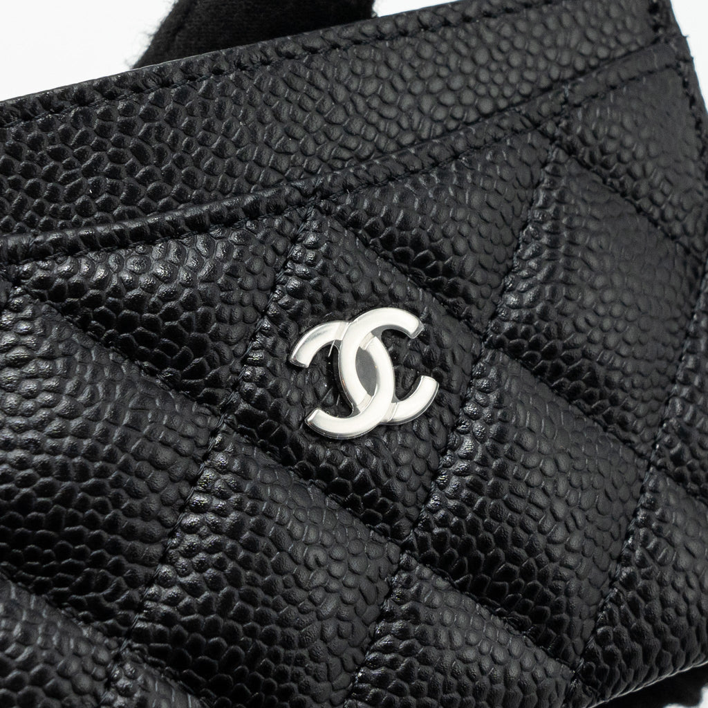 Chanel Classic Card Holder Caviar Black ( Microchip)