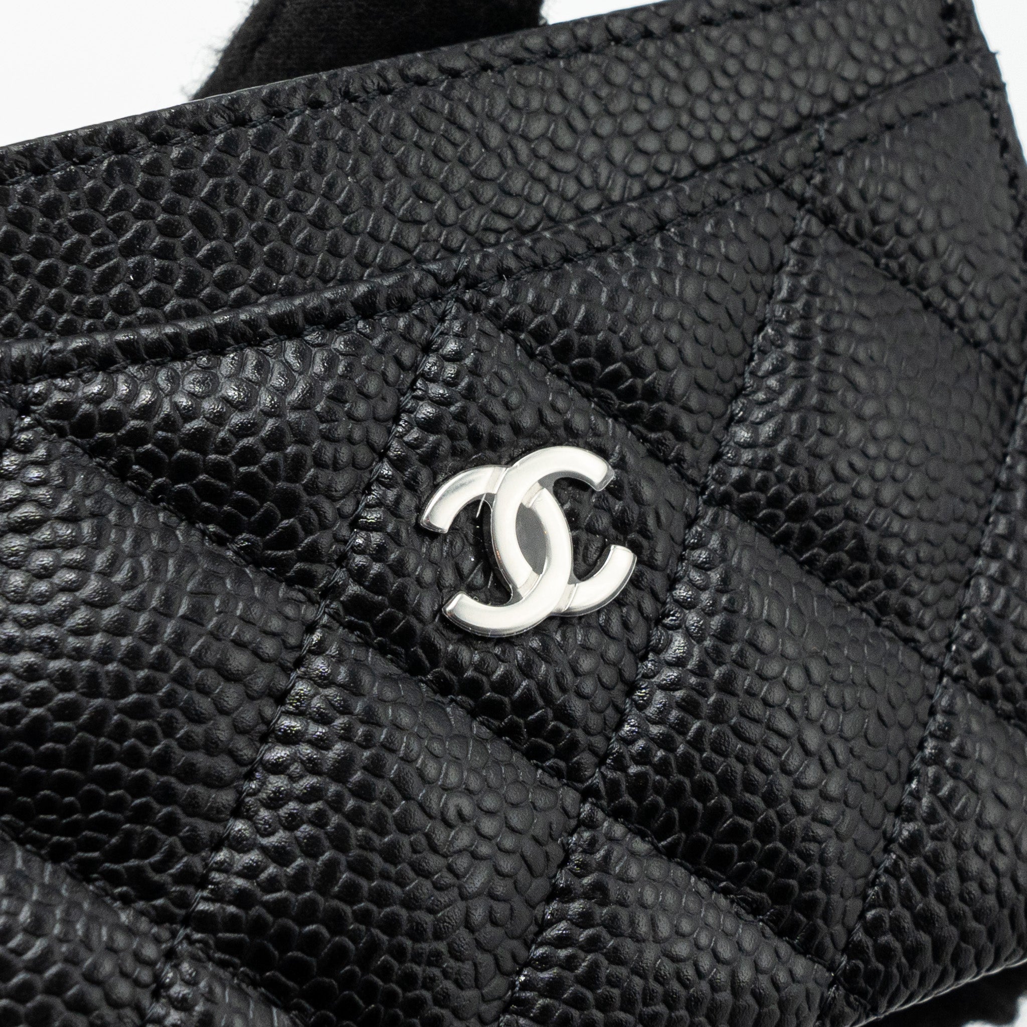 Chanel Classic Card Holder Caviar Black ( Microchip)