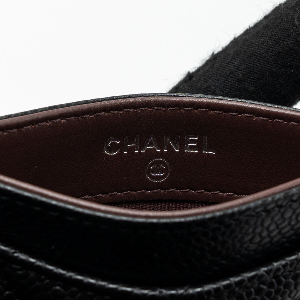 Chanel Classic Card Holder Caviar Black ( Microchip)