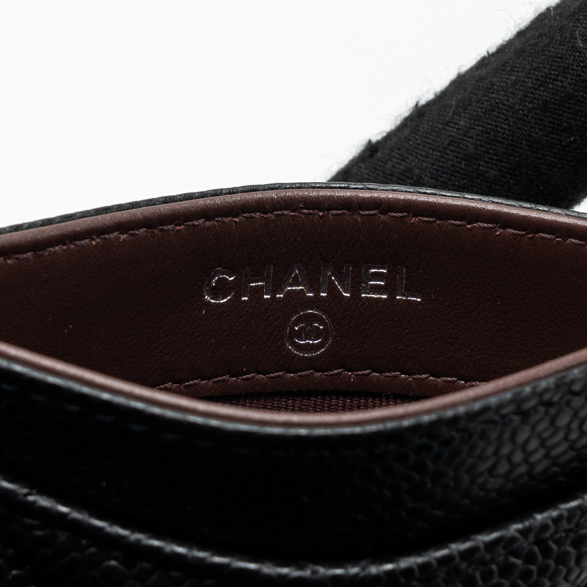 Chanel Classic Card Holder Caviar Black ( Microchip)