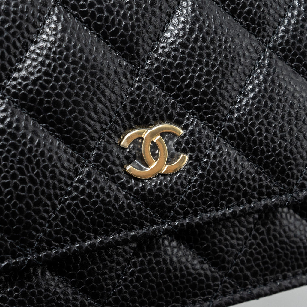 Chanel Classic Wallet On Chain Caviar Black  (microchip)
