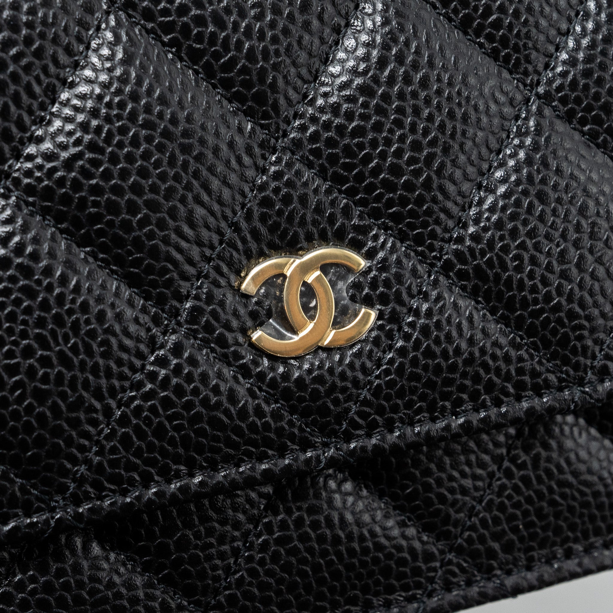 Chanel Classic Wallet On Chain Caviar Black  (microchip)