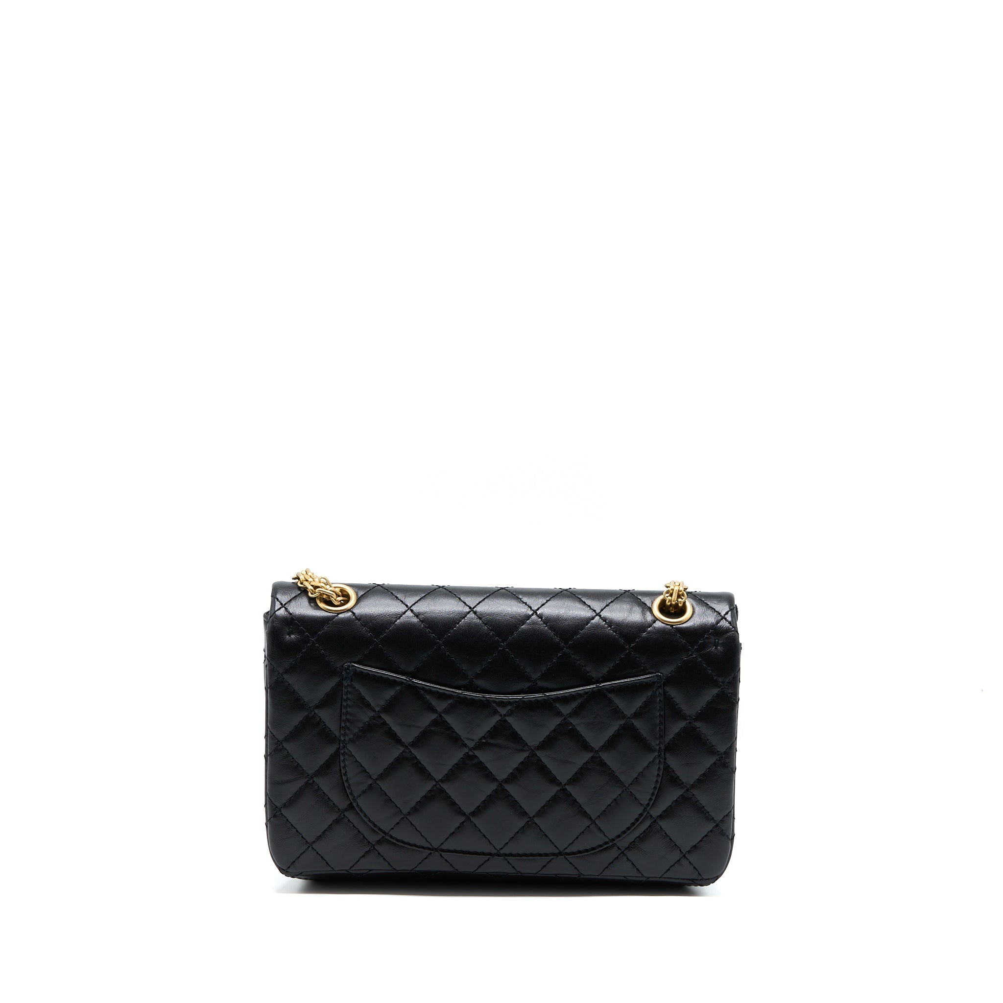 Chanel Small 2.55 Reissue Flap Bag Aged Calfskin Black Brushed